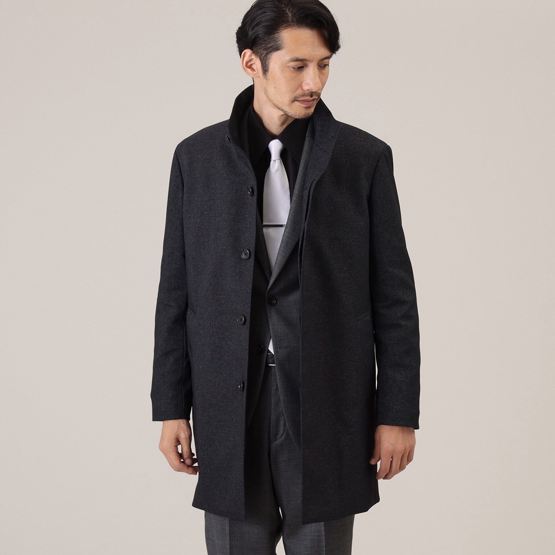 TAKEO KIKUCHI「【ダウンライナー付】メランジ スタンドカラー コート」|その他|