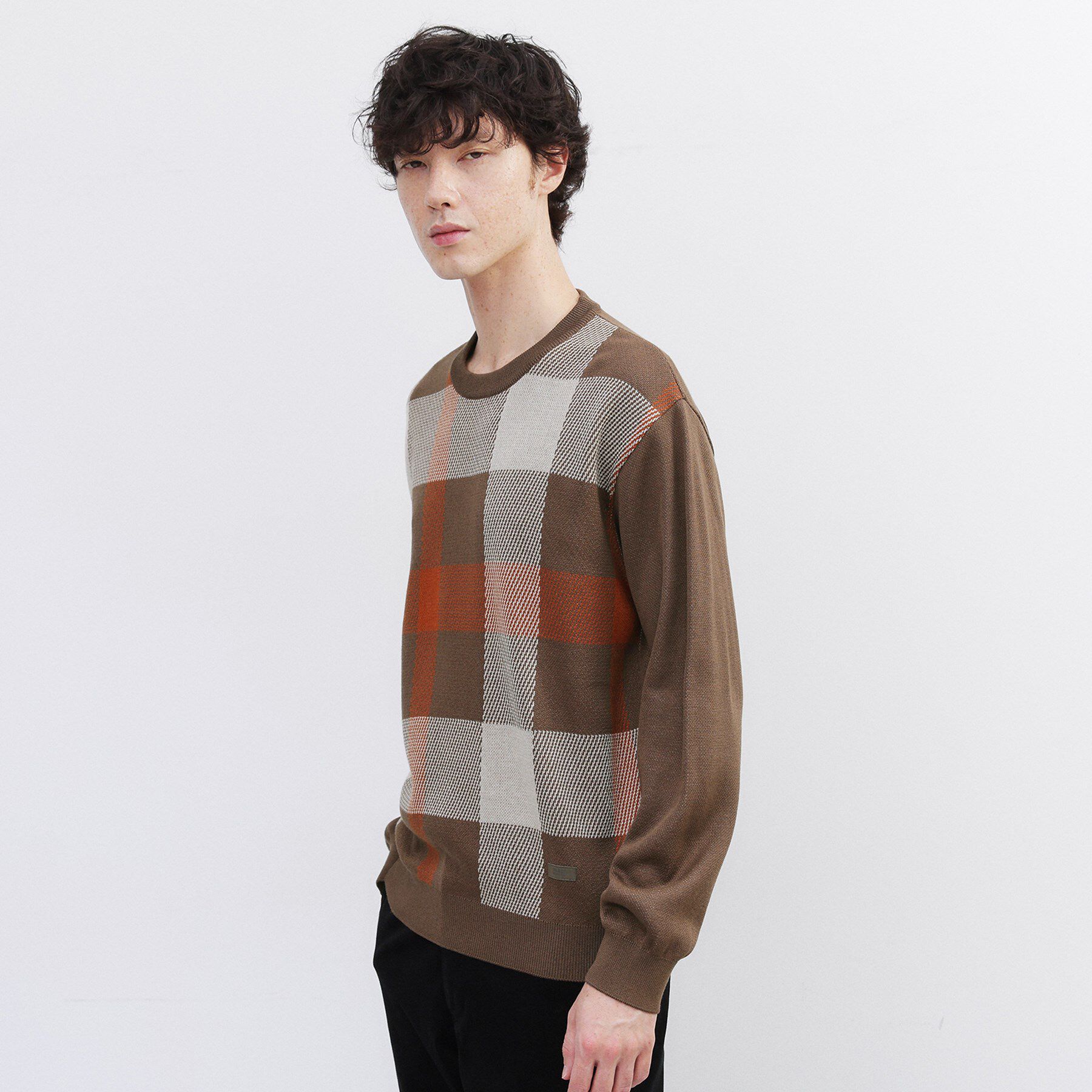TAKEO KIKUCHI「【Made in JAPAN】ビッグチェック＆スライドパズル柄 ニット」|ニット・セーター|
