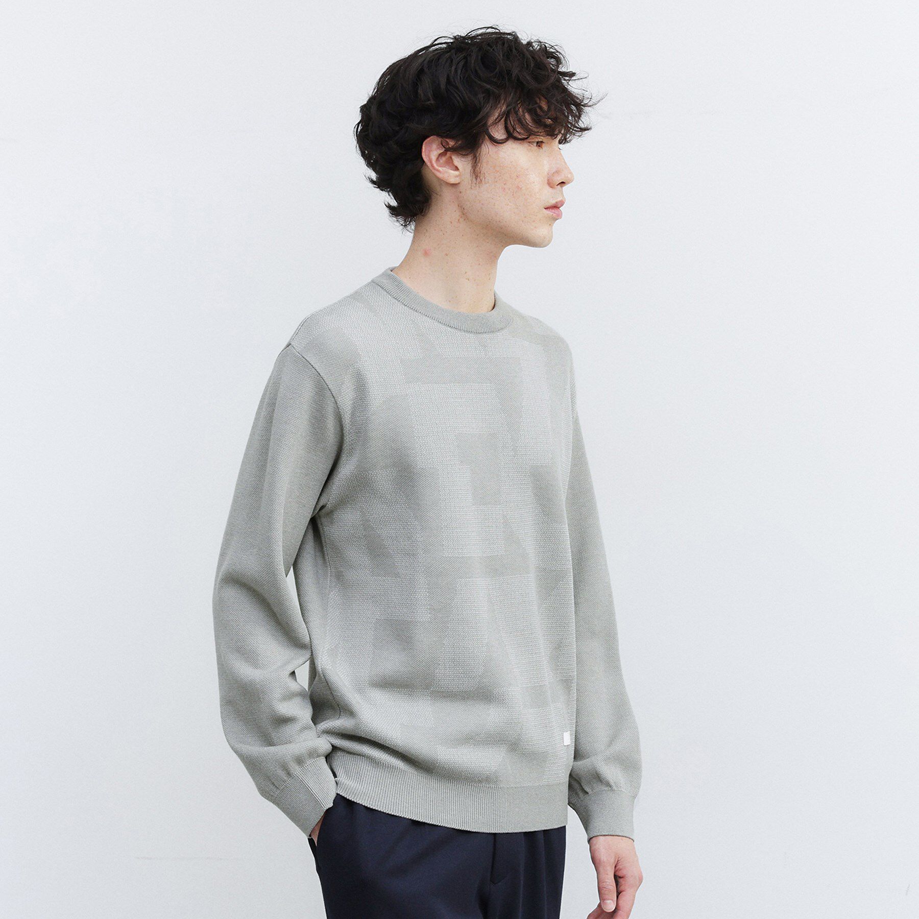 TAKEO KIKUCHI「【Made in JAPAN】ビッグチェック＆スライドパズル柄 ニット」|ニット・セーター|