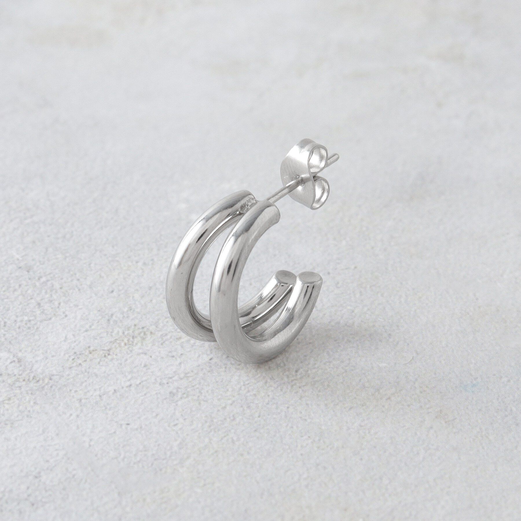 tk.TAKEO KIKUCHI「【ステンレス】ダブルフープピアス」|ピアス|