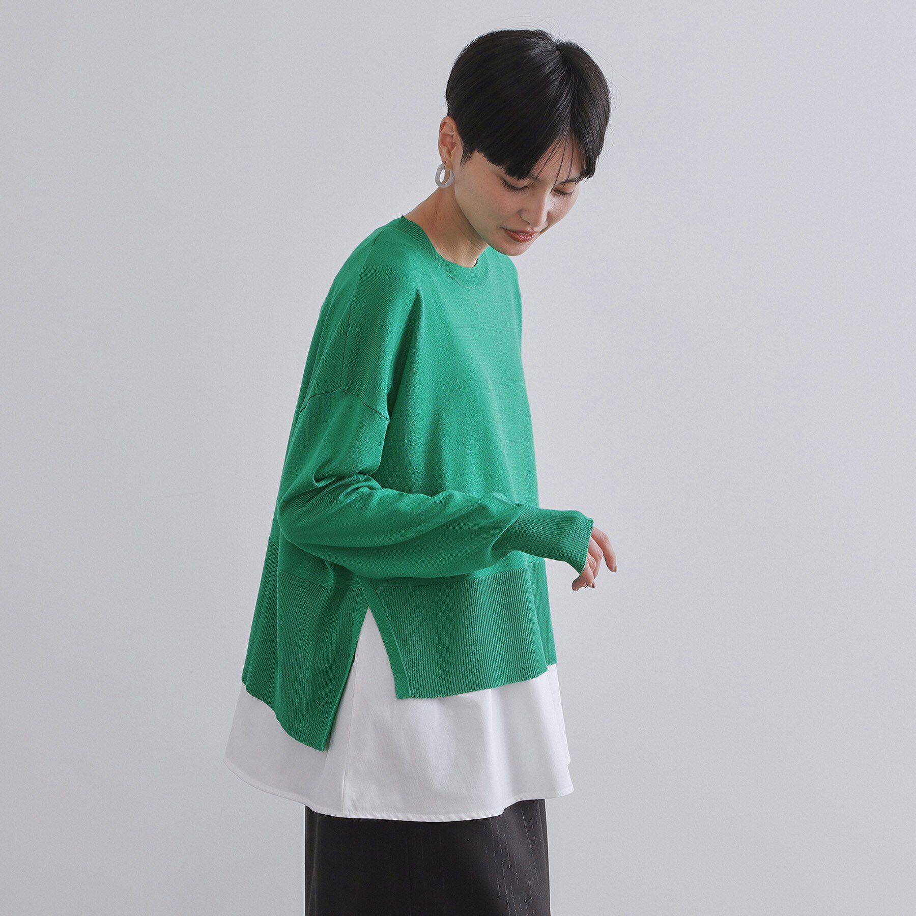OPAQUE.CLIP「《ツインセット》リラクシーサイドスリットニット&times;ドッキングタンク【洗濯機洗い可】」|その他|