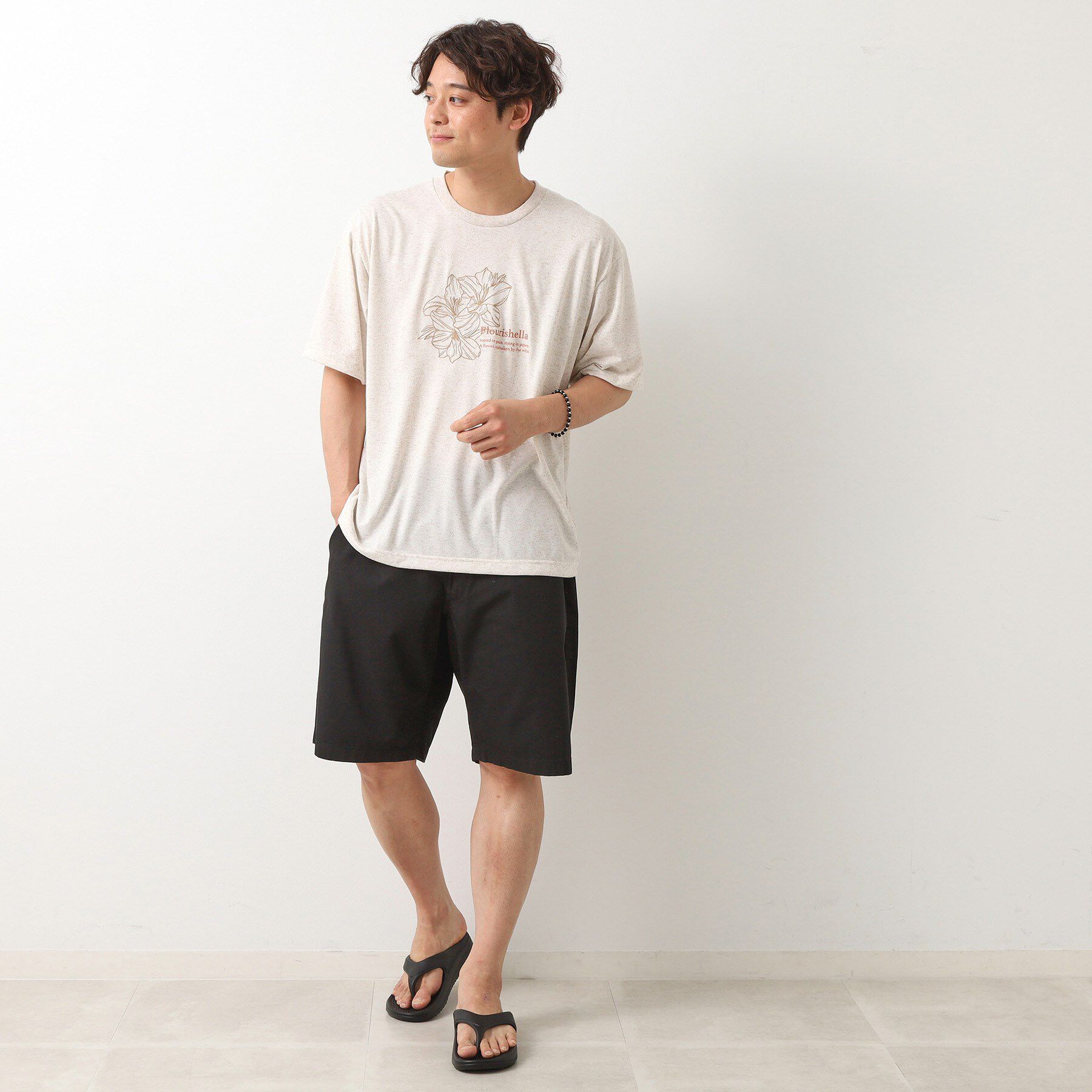 THE SHOP TK「ポリ麻刺繍半袖Tシャツ」|Tシャツ・カットソー|