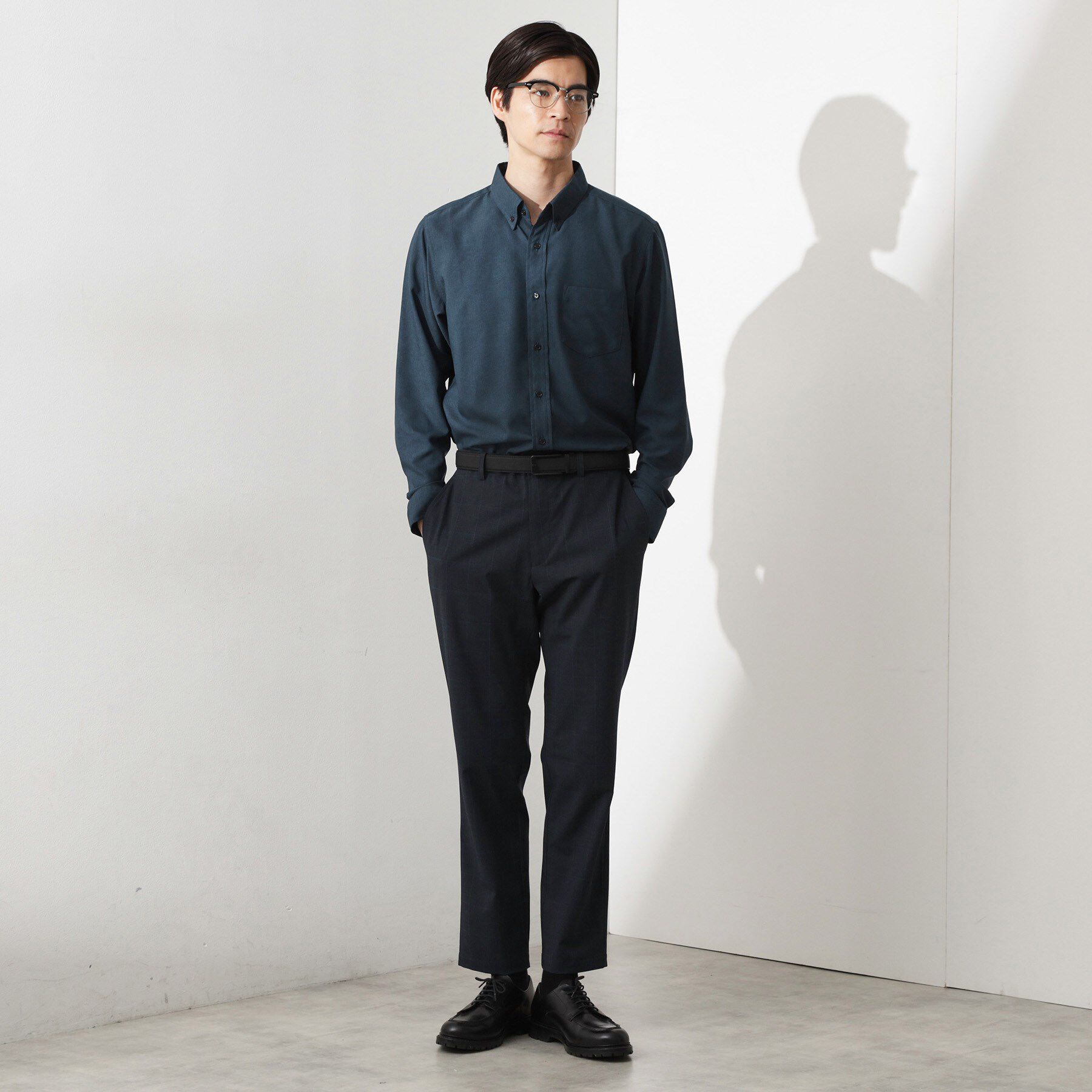 THE SHOP TK「スムースファイバー長袖シャツ 【吸水速乾/UVカット/軽量/イージーケア】」|シャツ・ブラウス|