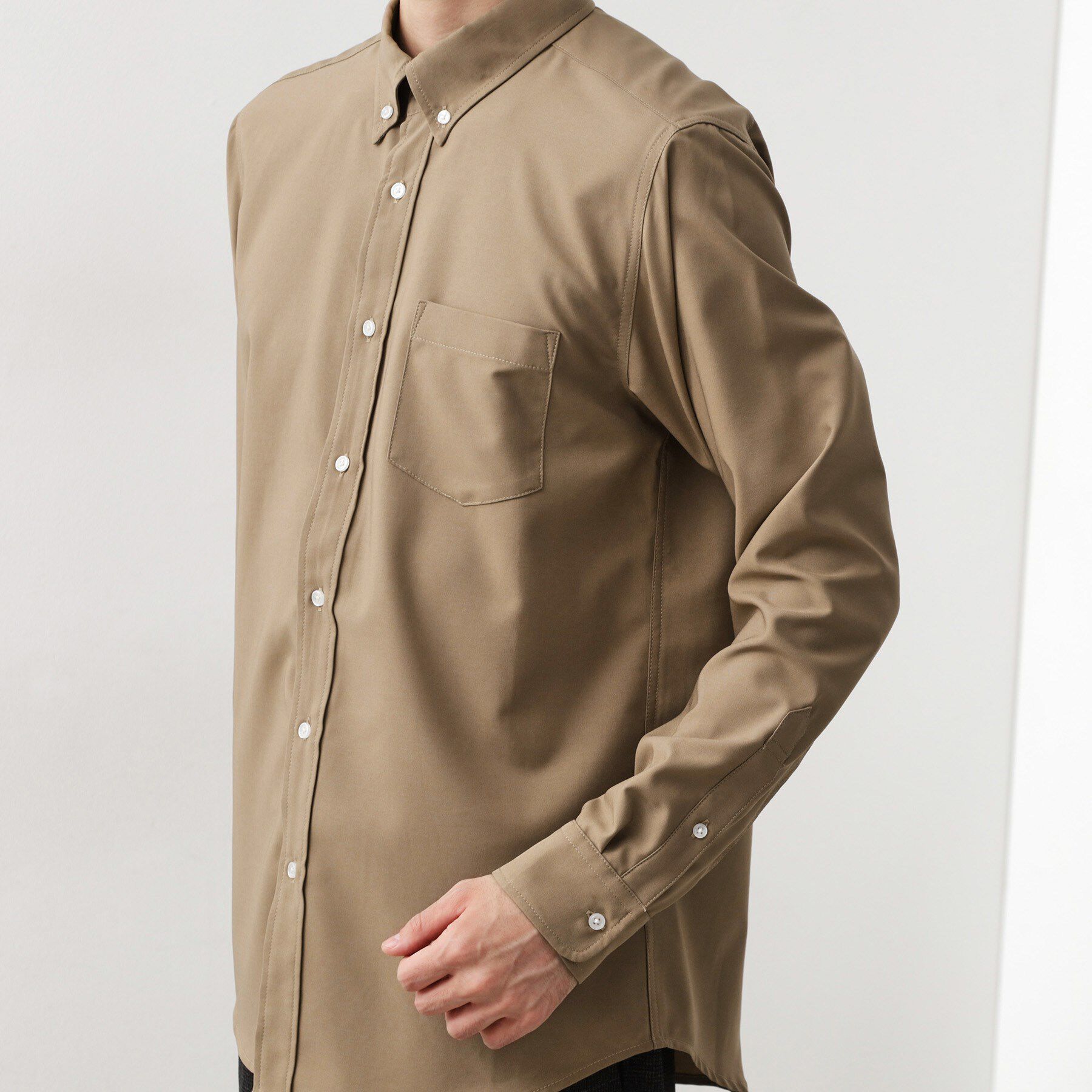 THE SHOP TK「スムースファイバー長袖シャツ 【吸水速乾/UVカット/軽量/イージーケア】」|シャツ・ブラウス|