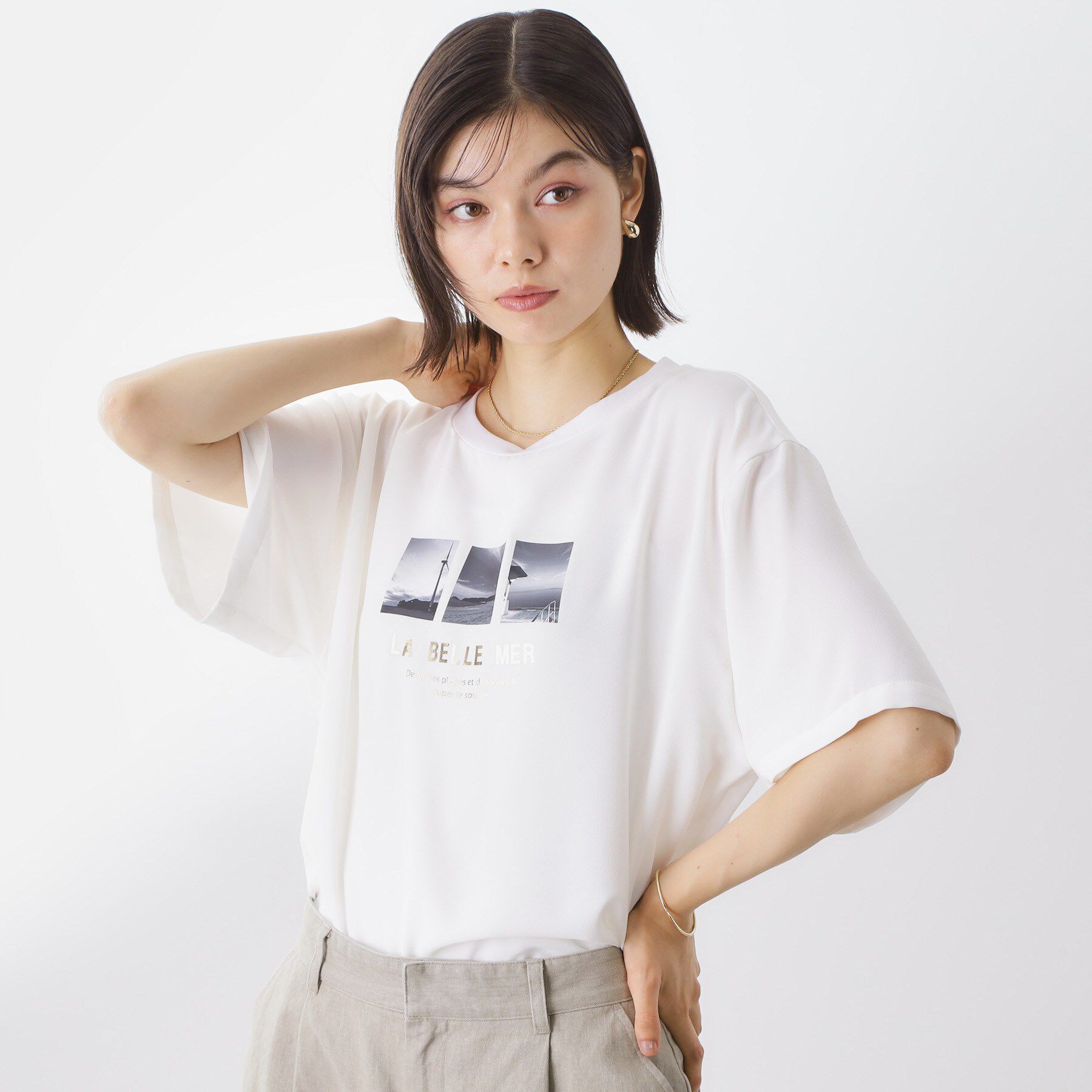 THE SHOP TK「アソートロゴTシャツ【接触冷感/防シワ/吸水速乾/UVケア/洗濯機OK】」|Tシャツ・カットソー|