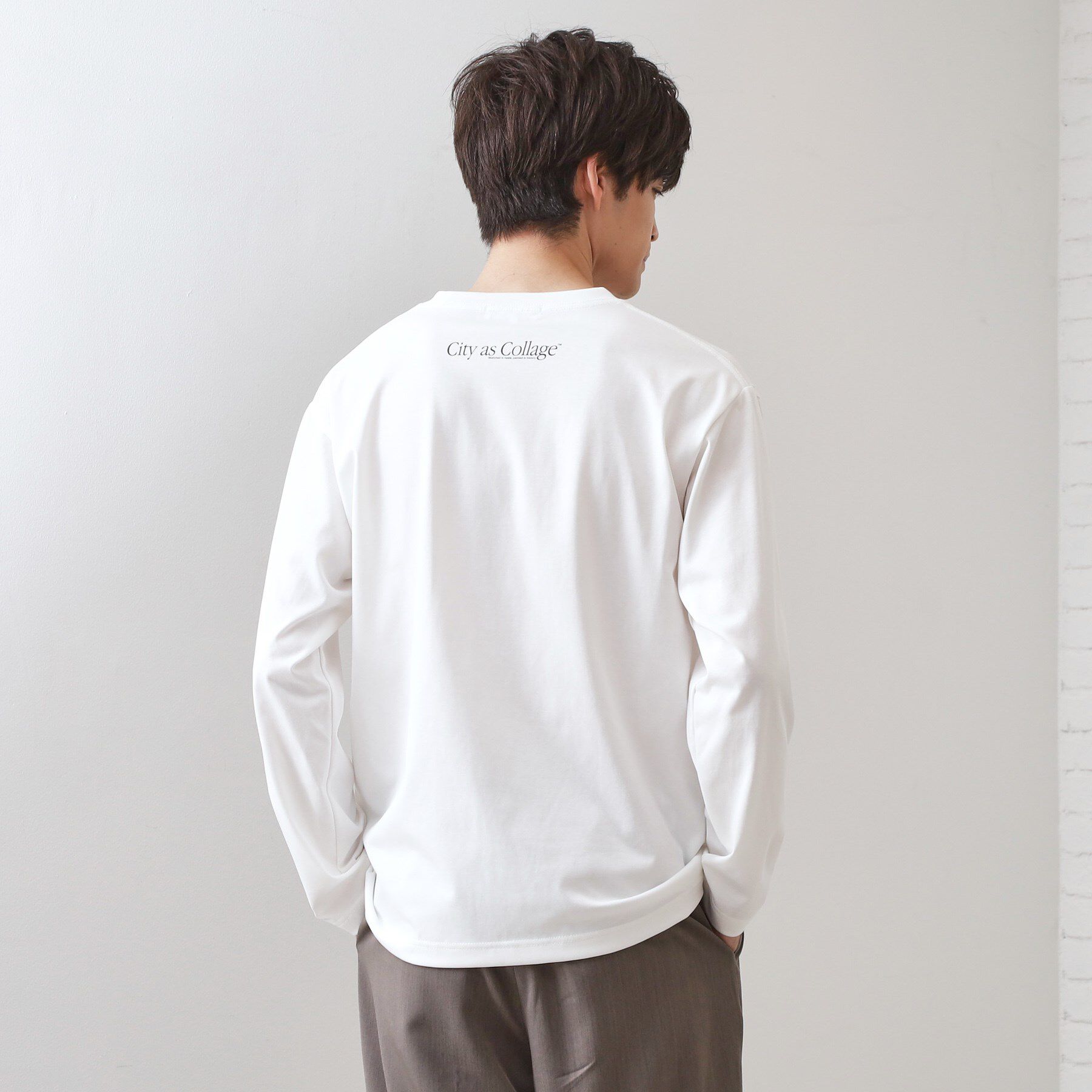 THE SHOP TK「フォトグラフプリント長袖Tシャツ【洗濯機OK】」|Tシャツ・カットソー|