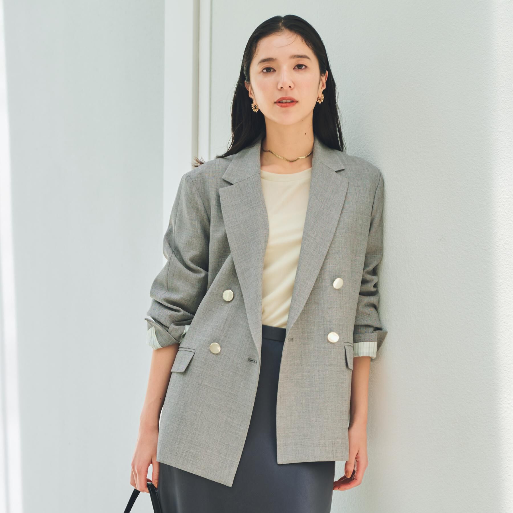 THE SHOP TK「【今羽織るなら】ダブルブレストジャケット【セットアップ可/洗える】」|テーラードジャケット|