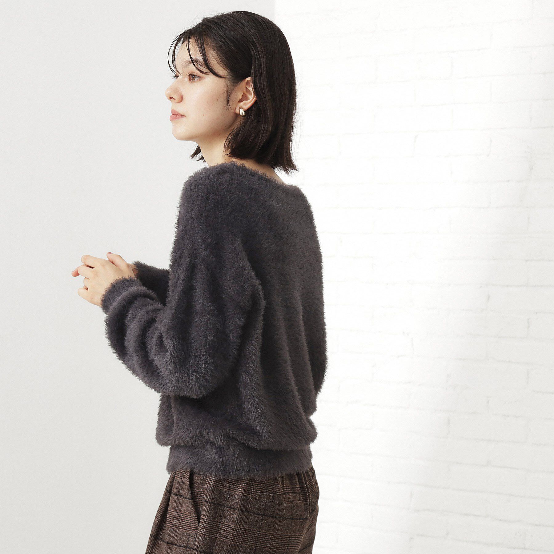 THE SHOP TK「【華やかで柔らか】ふわふわフェザーニット/洗える・前後2WAY」|ニット・セーター|