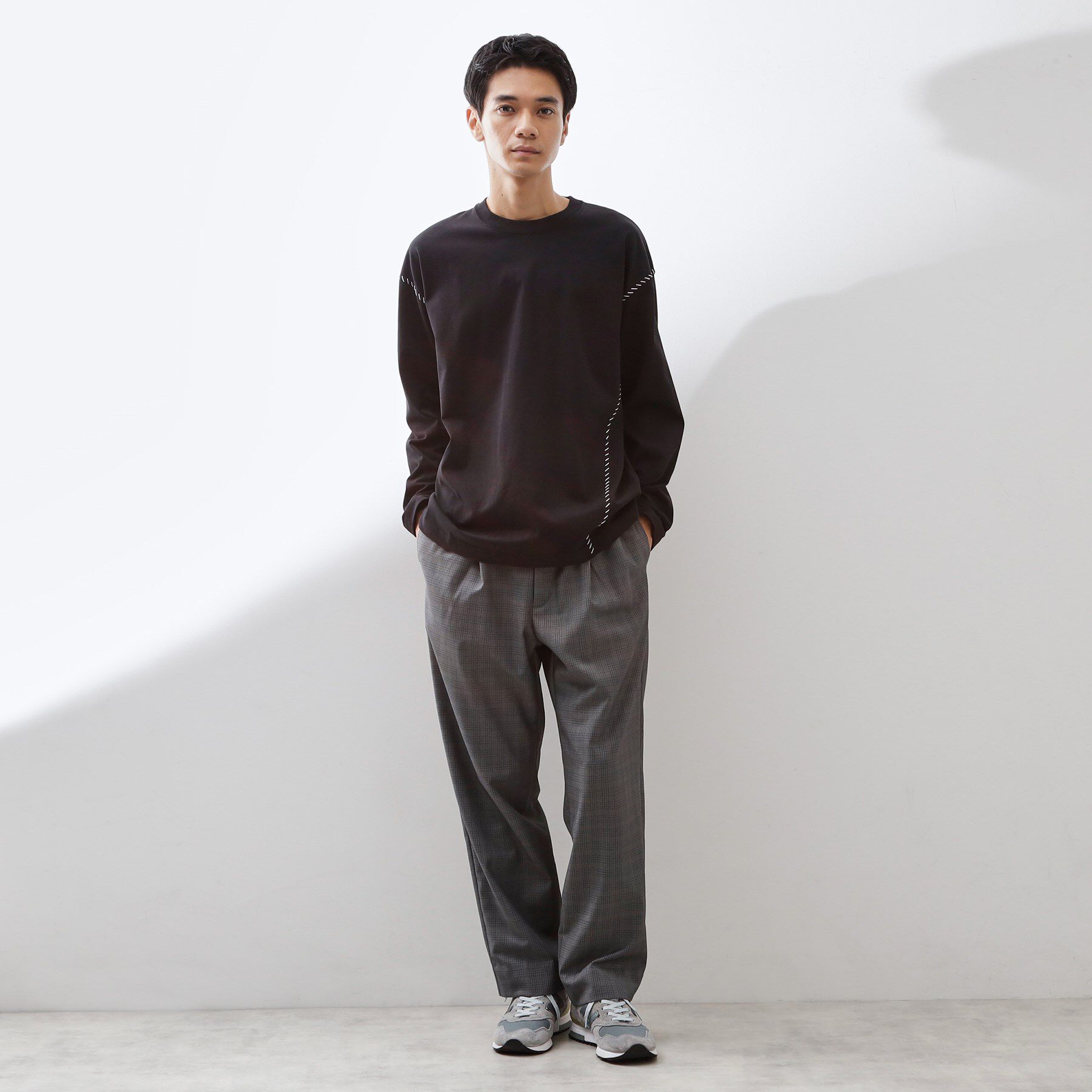 THE SHOP TK「ハンドステッチ長袖Tシャツ 【洗濯機OK】」|Tシャツ・カットソー|