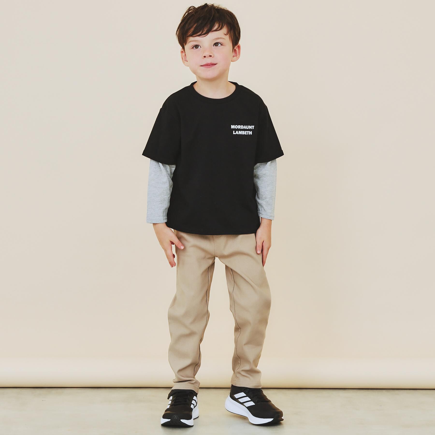 THE SHOP TK「【110－160】レイヤード風デニムアップリケロンTee」|Tシャツ・カットソー|