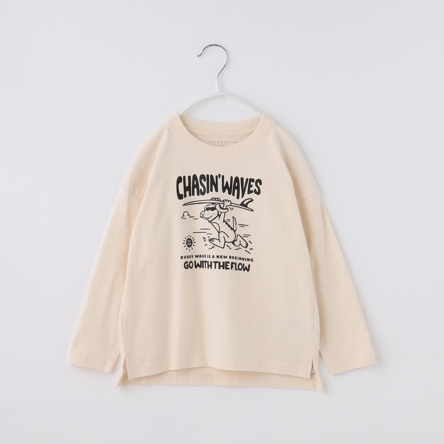 THE SHOP TK「【110-160】プリント長袖Tシャツ」|Tシャツ・カットソー|アイボリー(104)