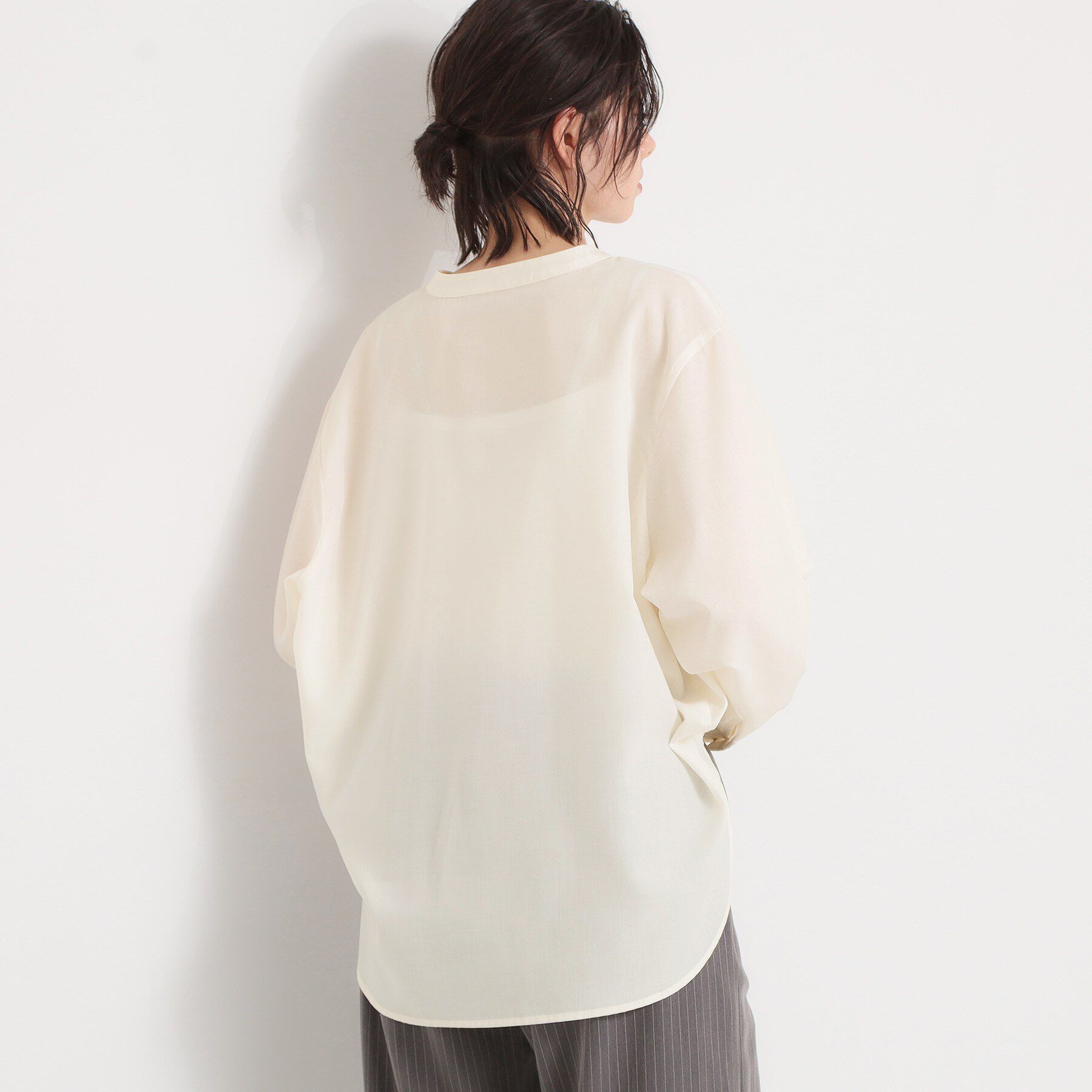 THE SHOP TK「【刻みネックですっきり見え】Wポケット金ボタンシャツ」|シャツ・ブラウス|