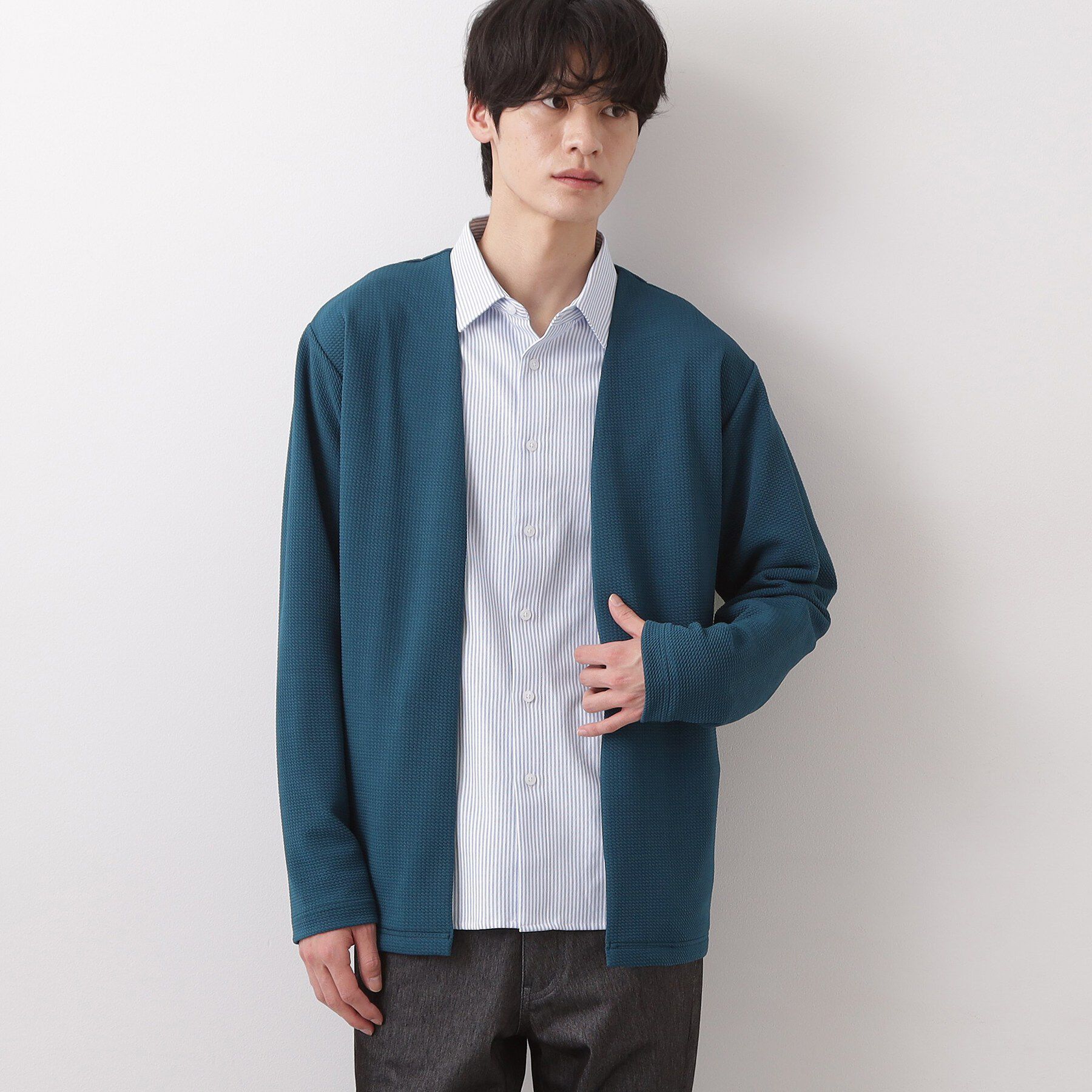 THE SHOP TK「【2点セット】カーディガン＋半袖Tシャツ 洗濯機OK」|カーディガン|