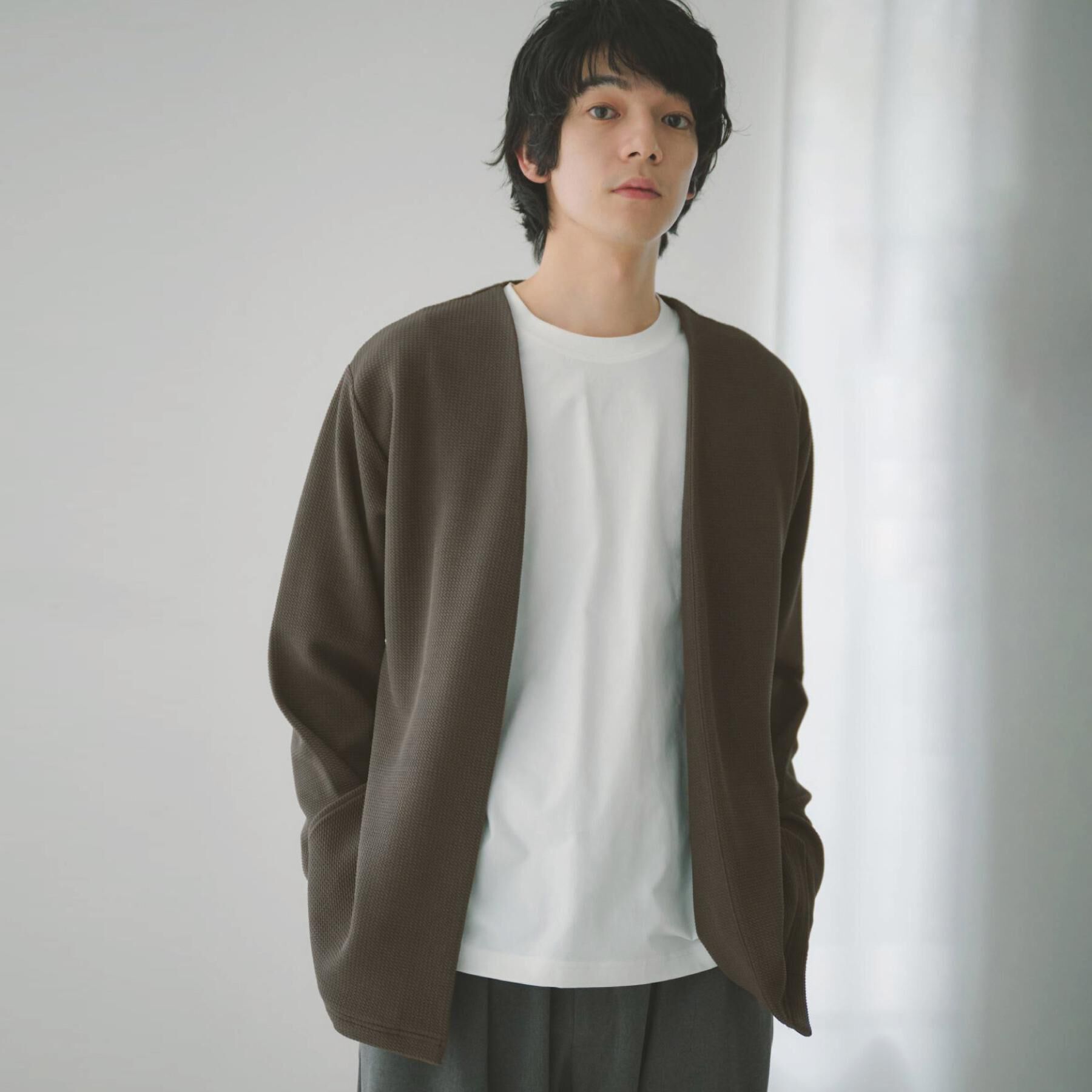THE SHOP TK「【2点セット】カーディガン＋半袖Tシャツ 洗濯機OK」|カーディガン|
