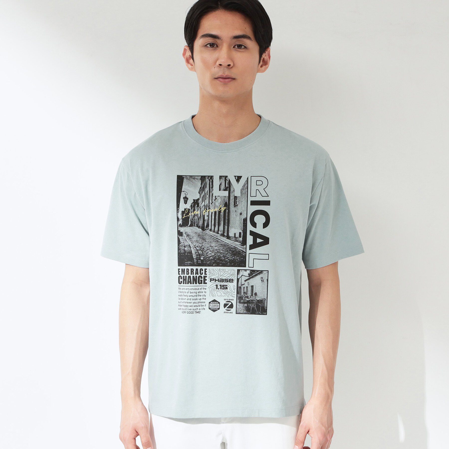 THE SHOP TK「【夏コーデの主役に】グラフィックコットン半袖Tシャツ CAT／LANDSCAPE」|Tシャツ・カットソー|