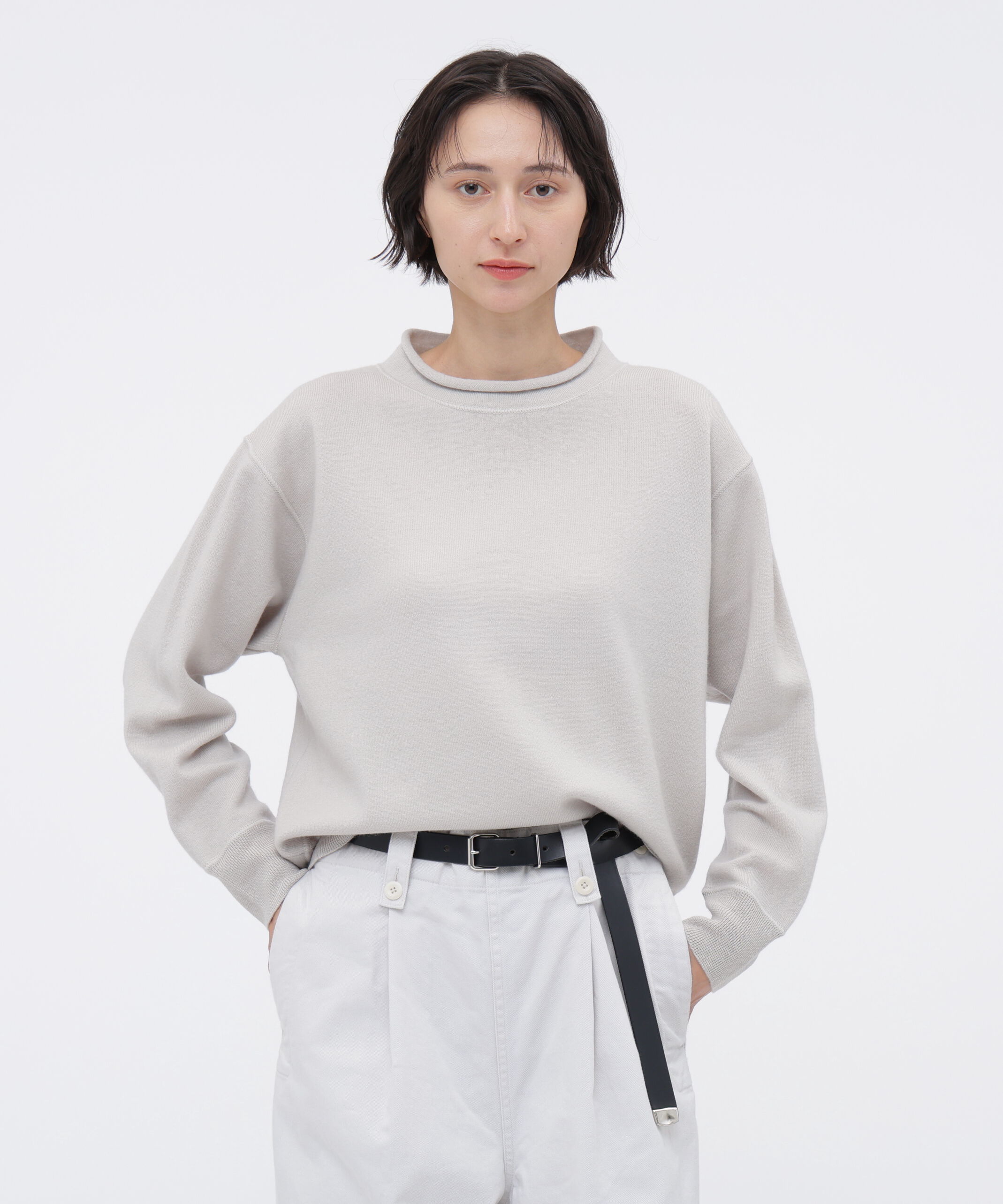 MHL.「FELTED ROUGH WOOL KNITWEAR」|ニット・セーター|IVORY1