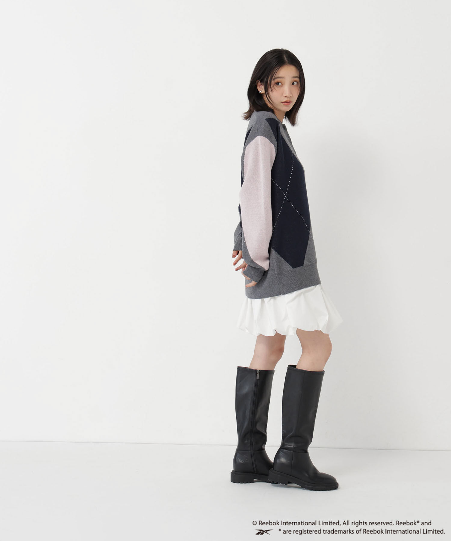  「〈N.〉〈Reebok〉襟付きアーガイルニット」|ニット・セーター|