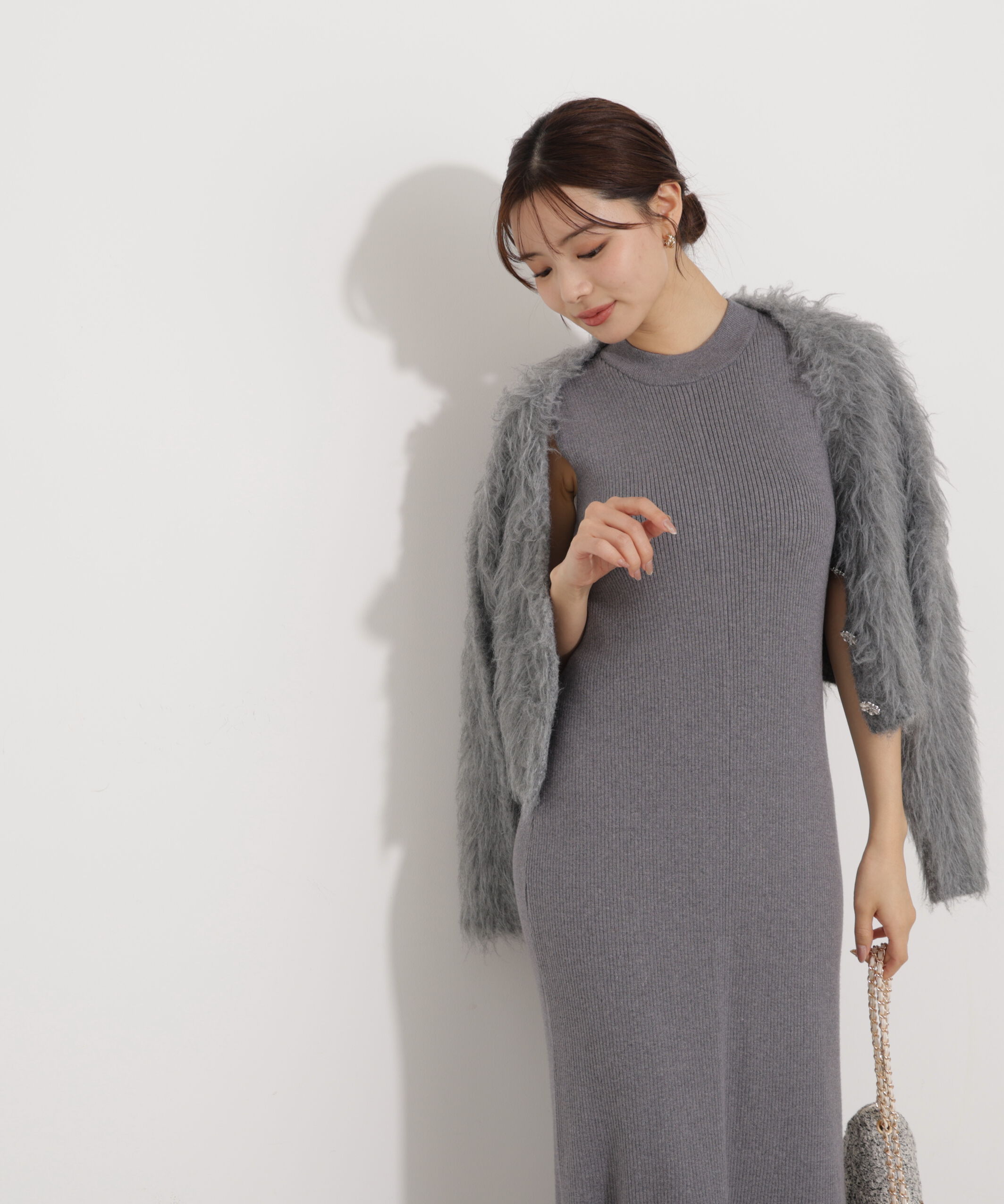 PROPORTION BODY DRESSING「シャギーカーデニットセットアップ 25AW」|ワンピース|