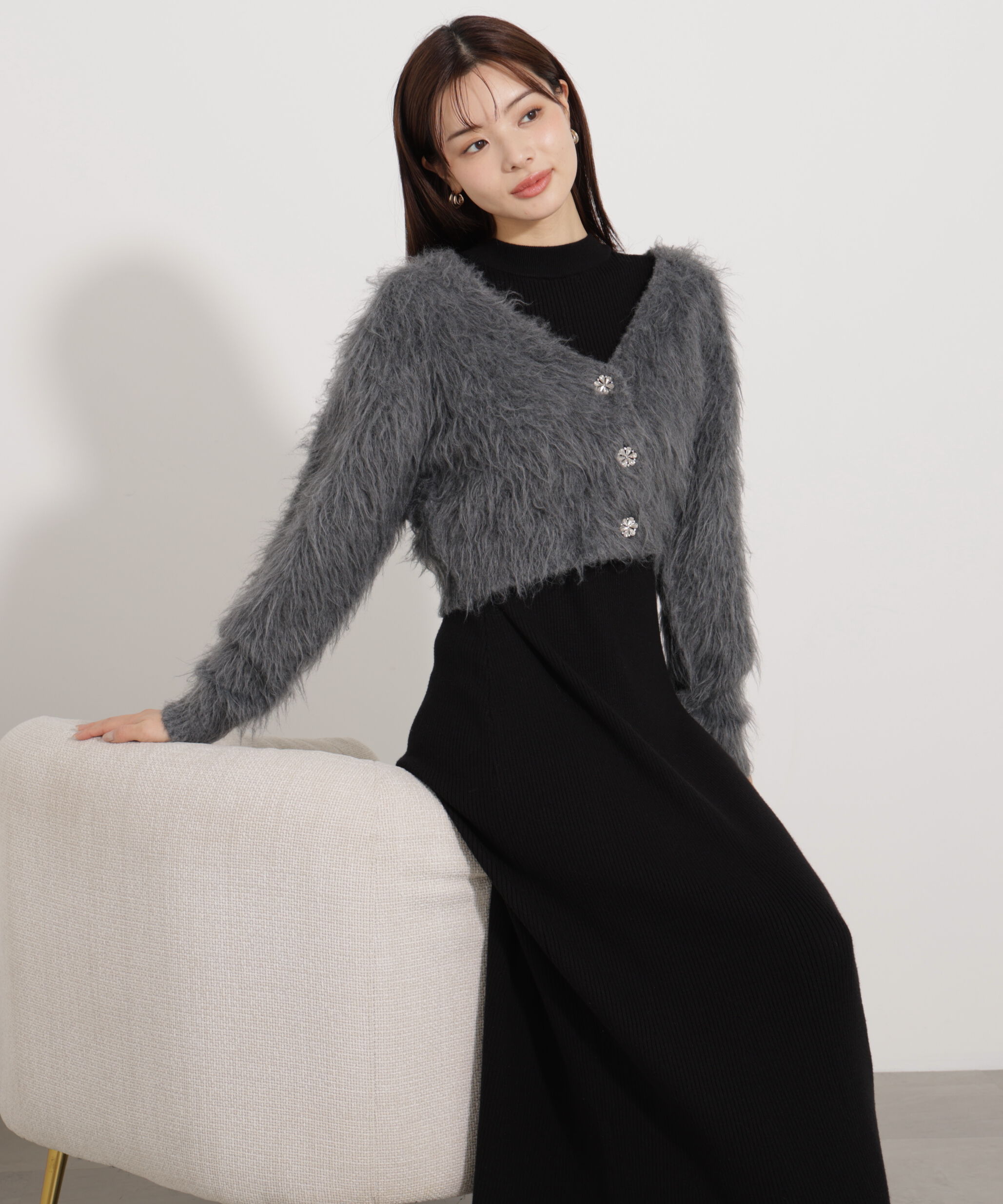 PROPORTION BODY DRESSING「シャギーカーデニットセットアップ 25AW」|ワンピース|