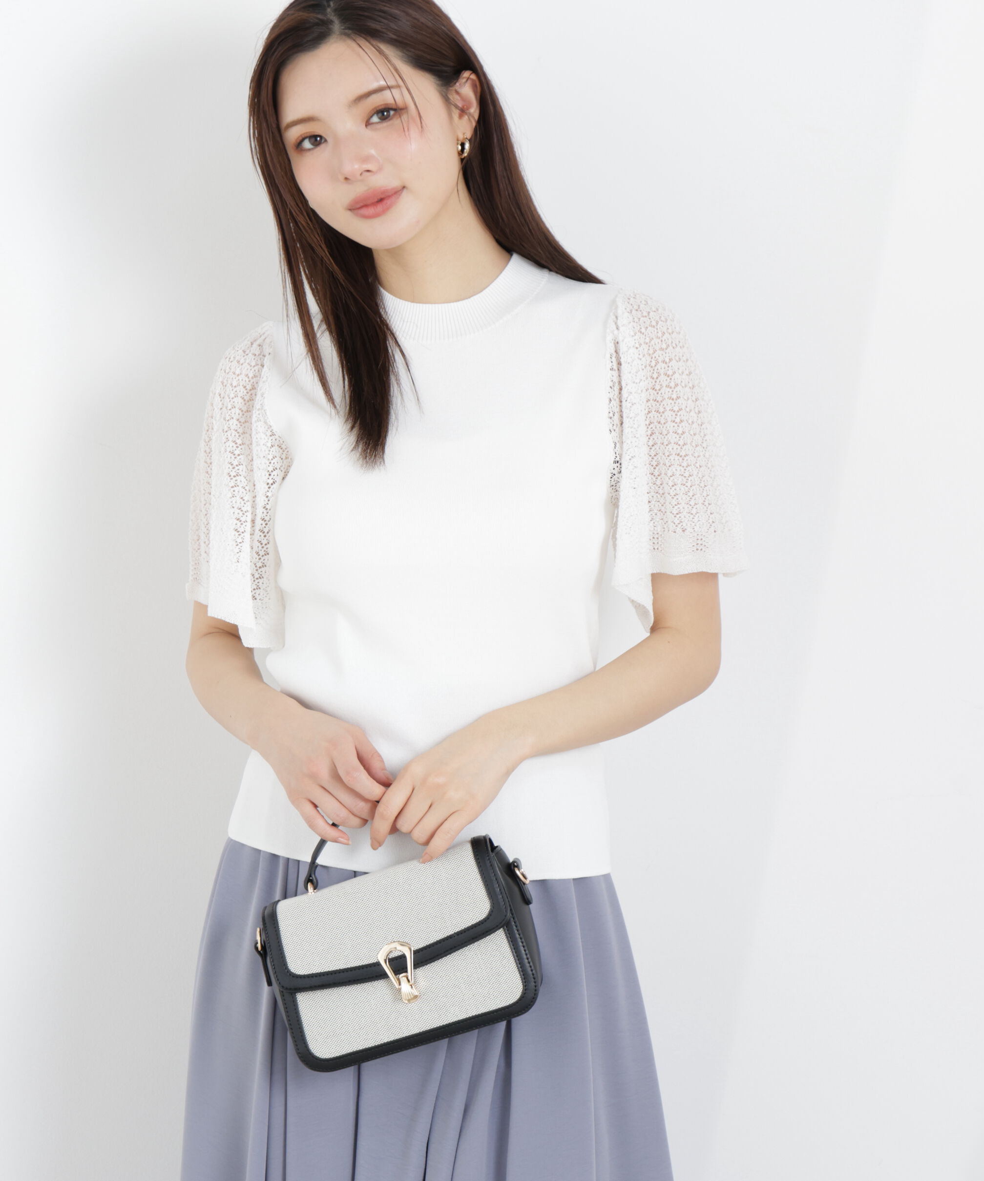 PROPORTION BODY DRESSING「透かし編みスリーブニット　26SS」|ニット・セーター|