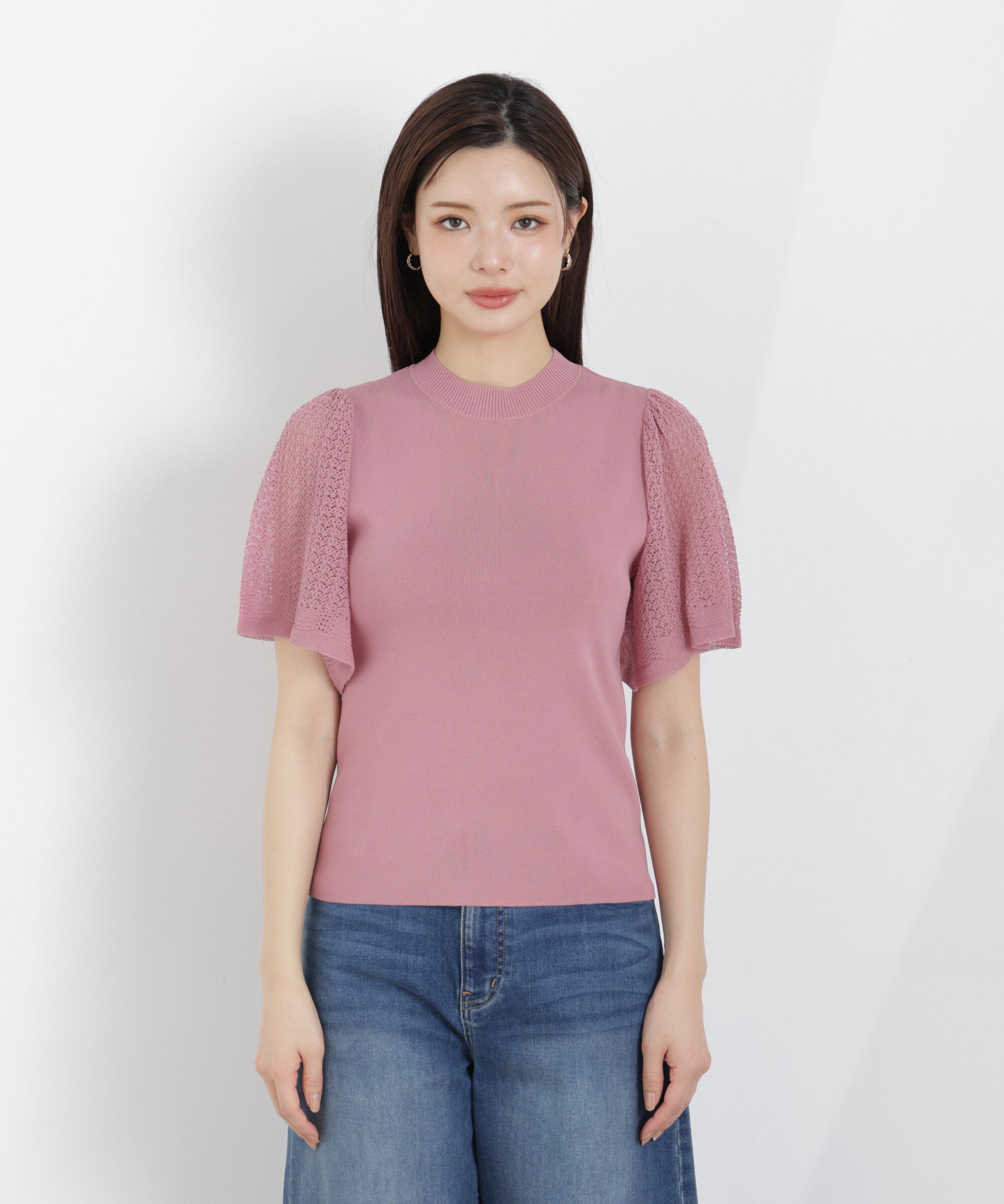 PROPORTION BODY DRESSING「透かし編みスリーブニット　26SS」|ニット・セーター|