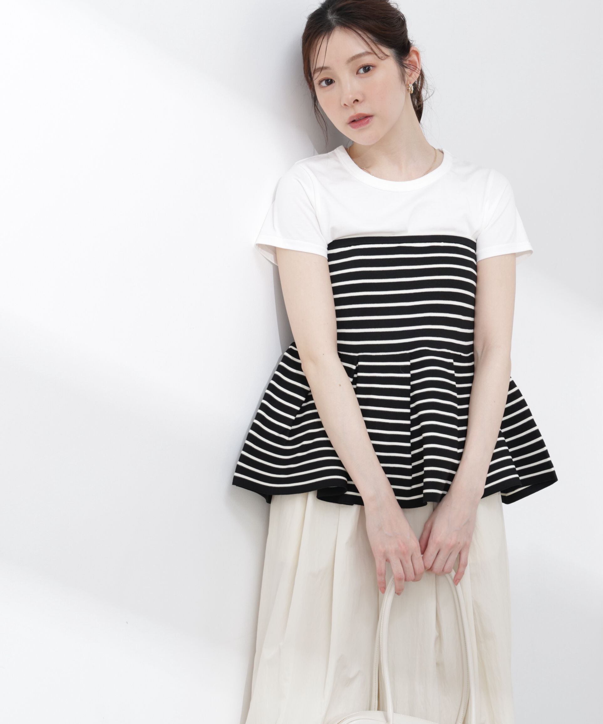 PROPORTION BODY DRESSING「〈a/mie〉オーガニック接触冷感チャーム付きTシャツ 26SS」|Tシャツ・カットソー|