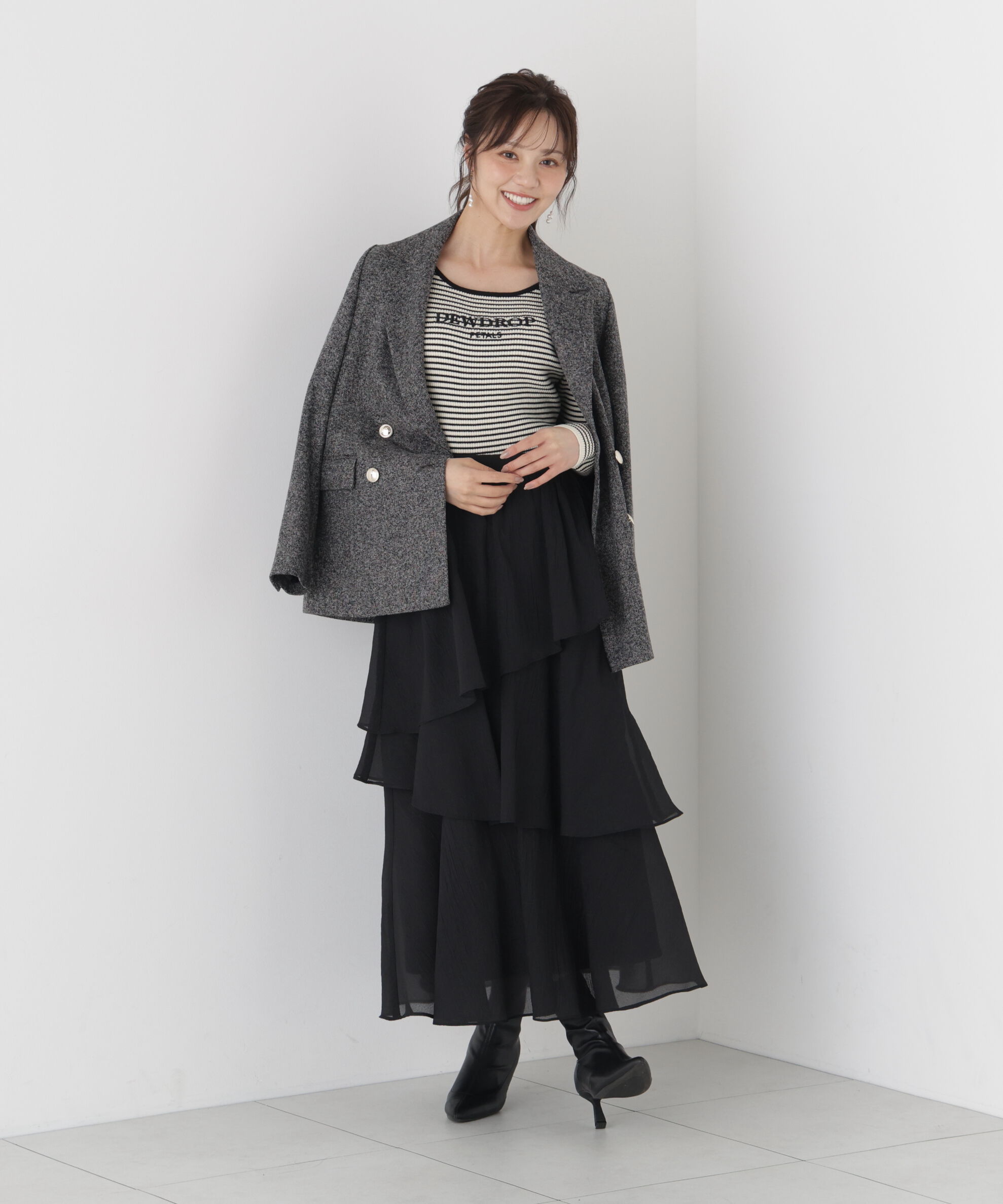PROPORTION BODY DRESSING「ヘムティアードスカート 26AW」|スカート|