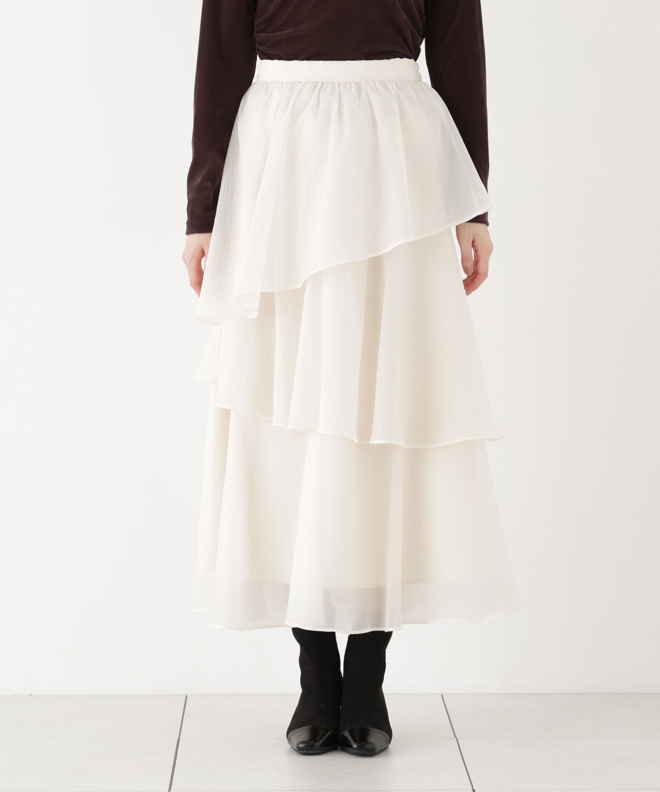 PROPORTION BODY DRESSING「ヘムティアードスカート 26AW」|スカート|