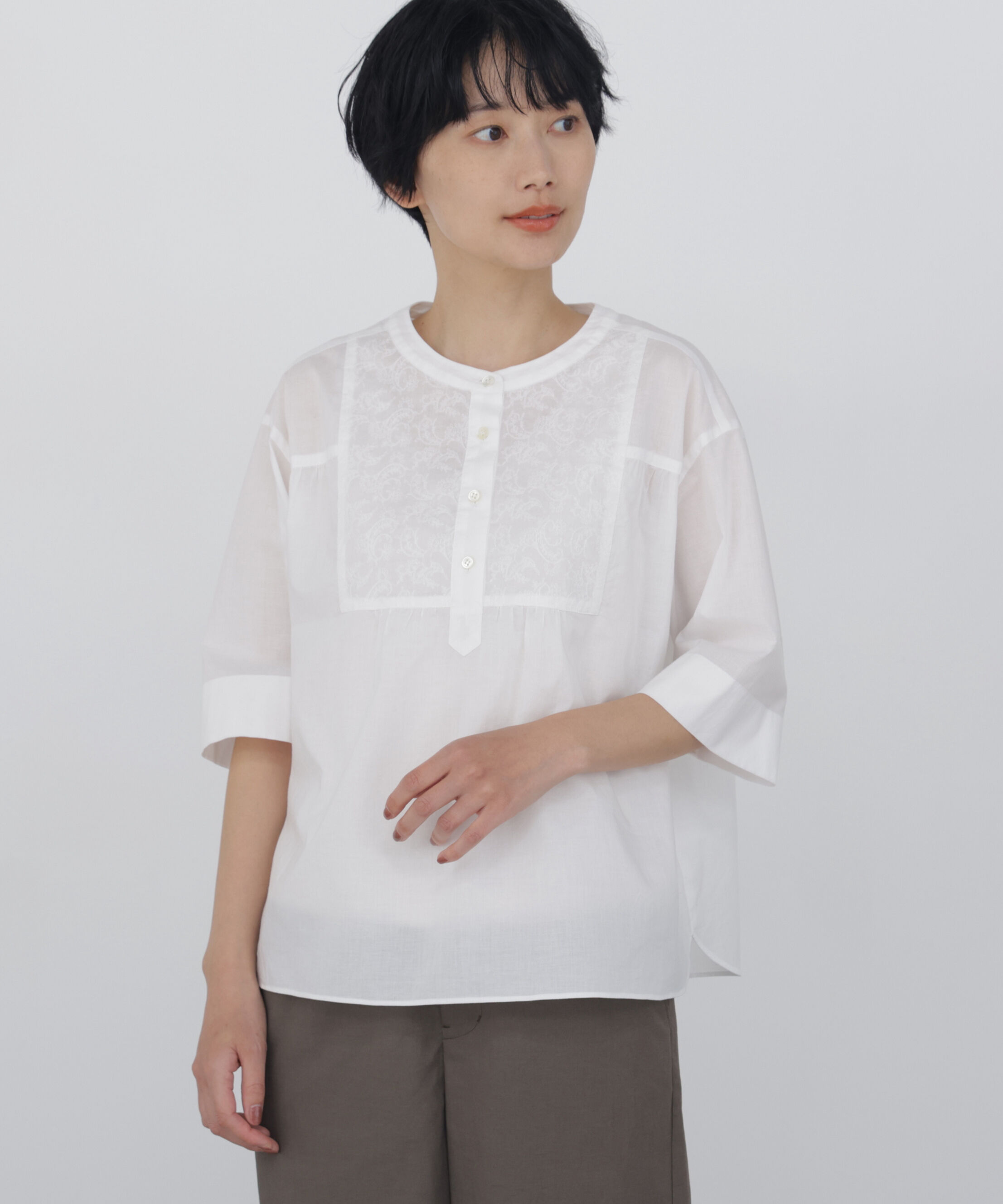  「◆《洗える / Good Price》 エンブロイダリードッキングブラウス」|シャツ・ブラウス|
