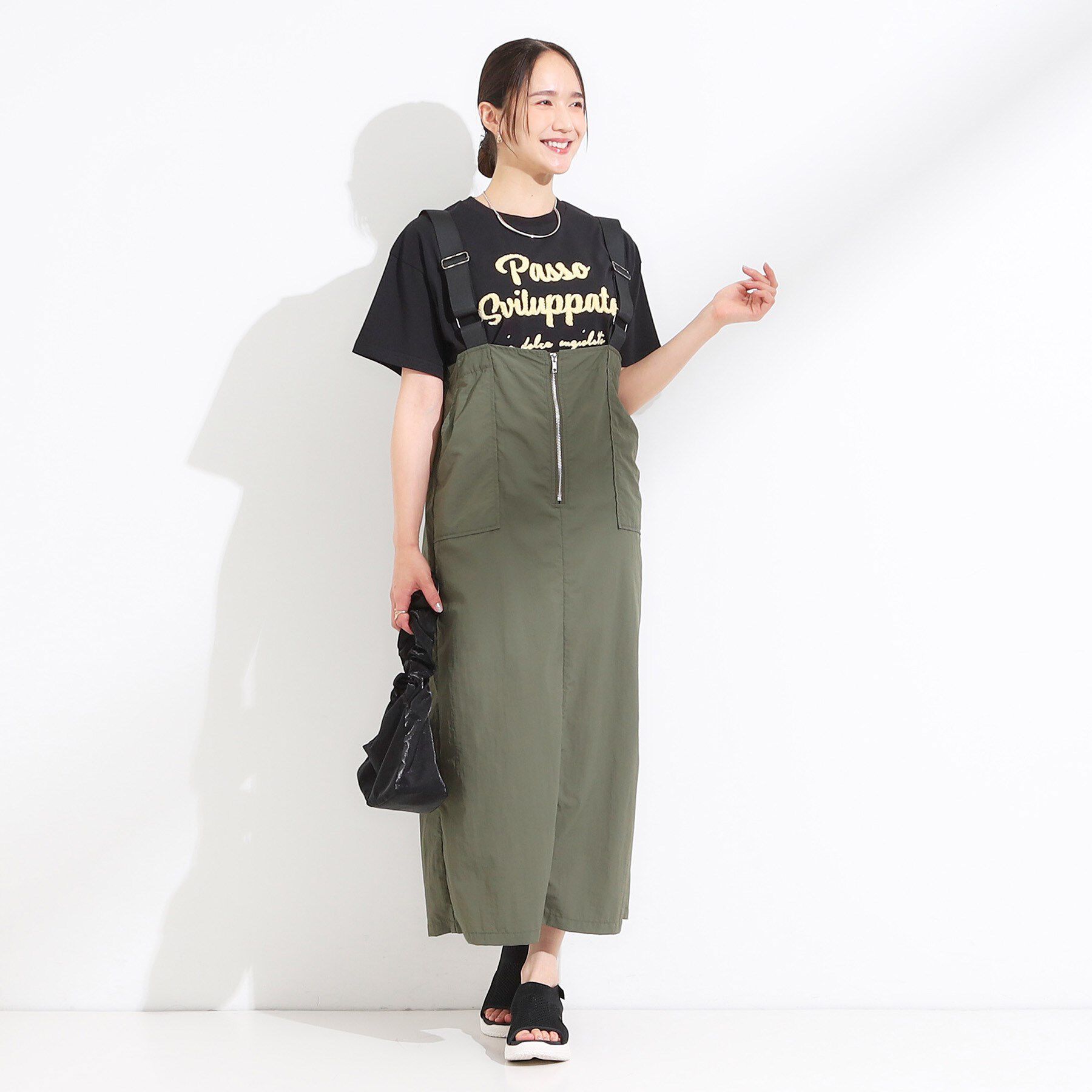 SHOO･LA･RUE「【ひんやり/S-LL】サガラ刺繍ロゴTシャツ」|Tシャツ・カットソー|