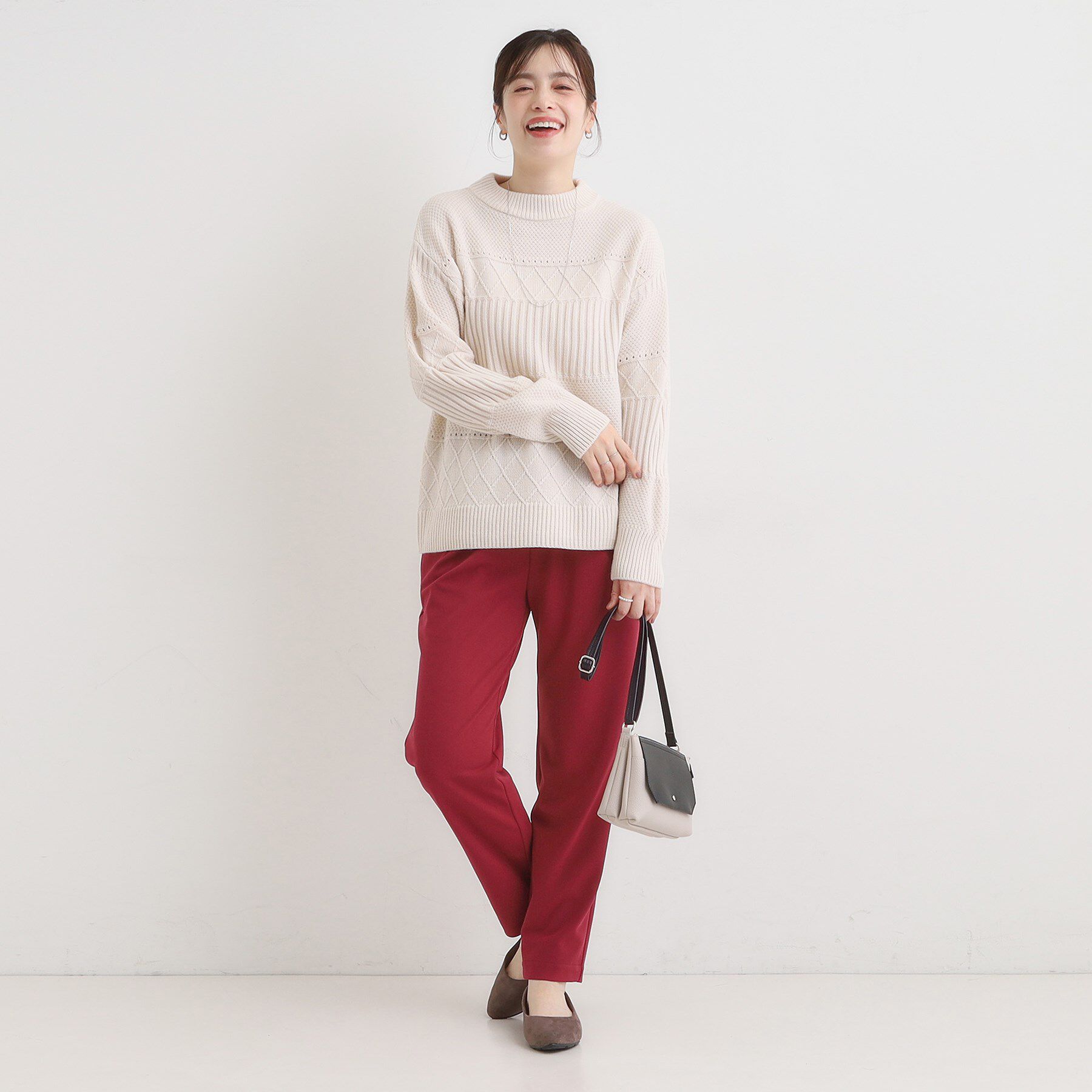 SHOO･LA･RUE「【S-3L/洗濯後しわになりにくい】スマートに見える イージーテーパードパンツ」|その他|