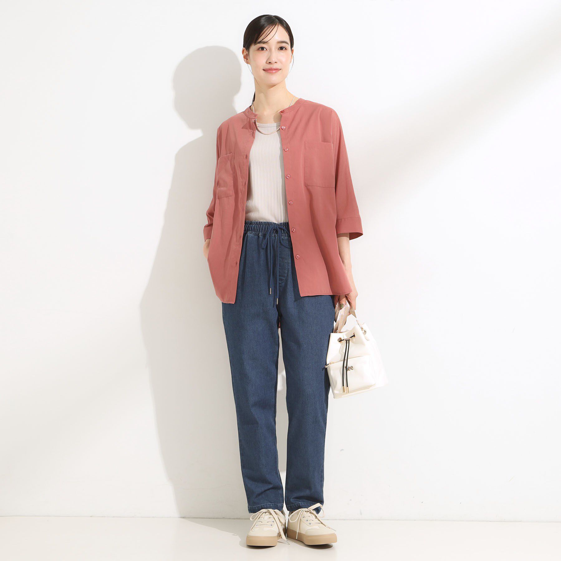 SHOO･LA･RUE「【高レビュー/SS-LL/美脚シルエット】自然に体型カバー イージーデニム テーパードパンツ」|デニム|