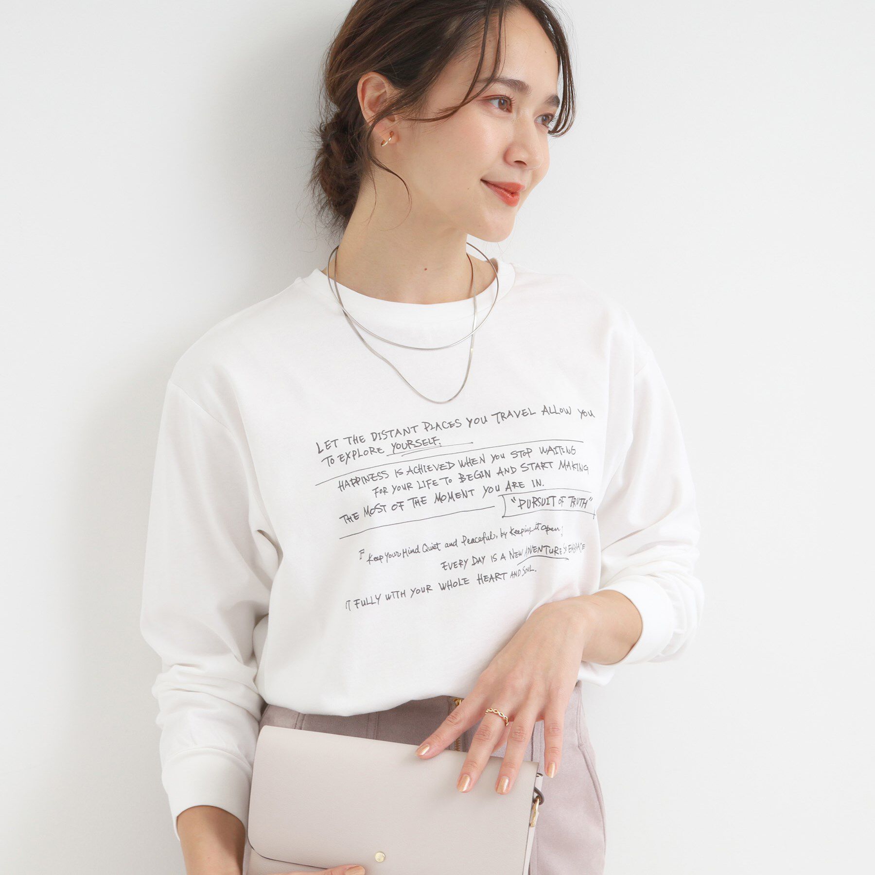 SHOO･LA･RUE「グラフィックアソート ベーシックロンT」|Tシャツ・カットソー|ホワイト(501)