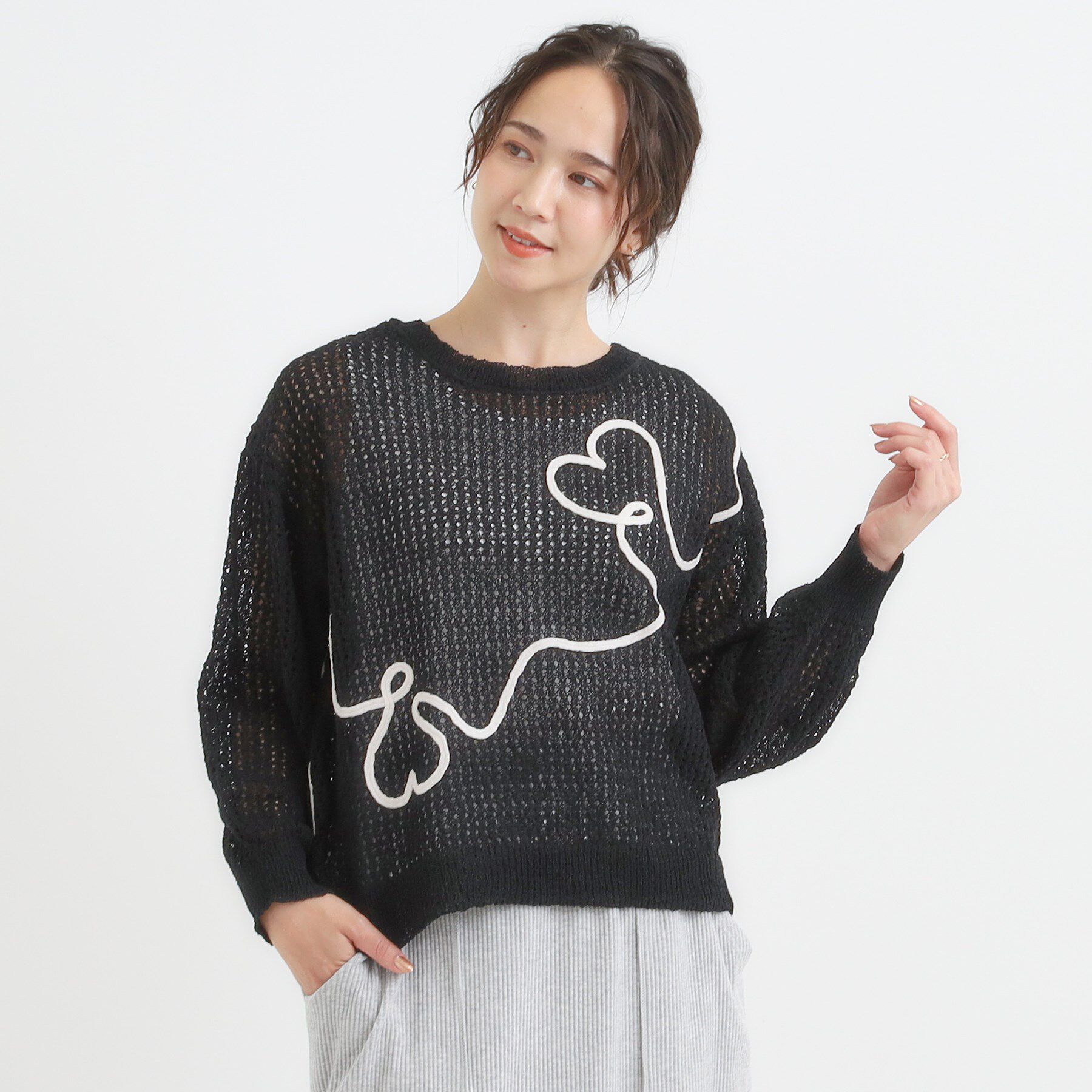 SHOO･LA･RUE「コード刺繍アソートメッシュカーディガン」|カーディガン|