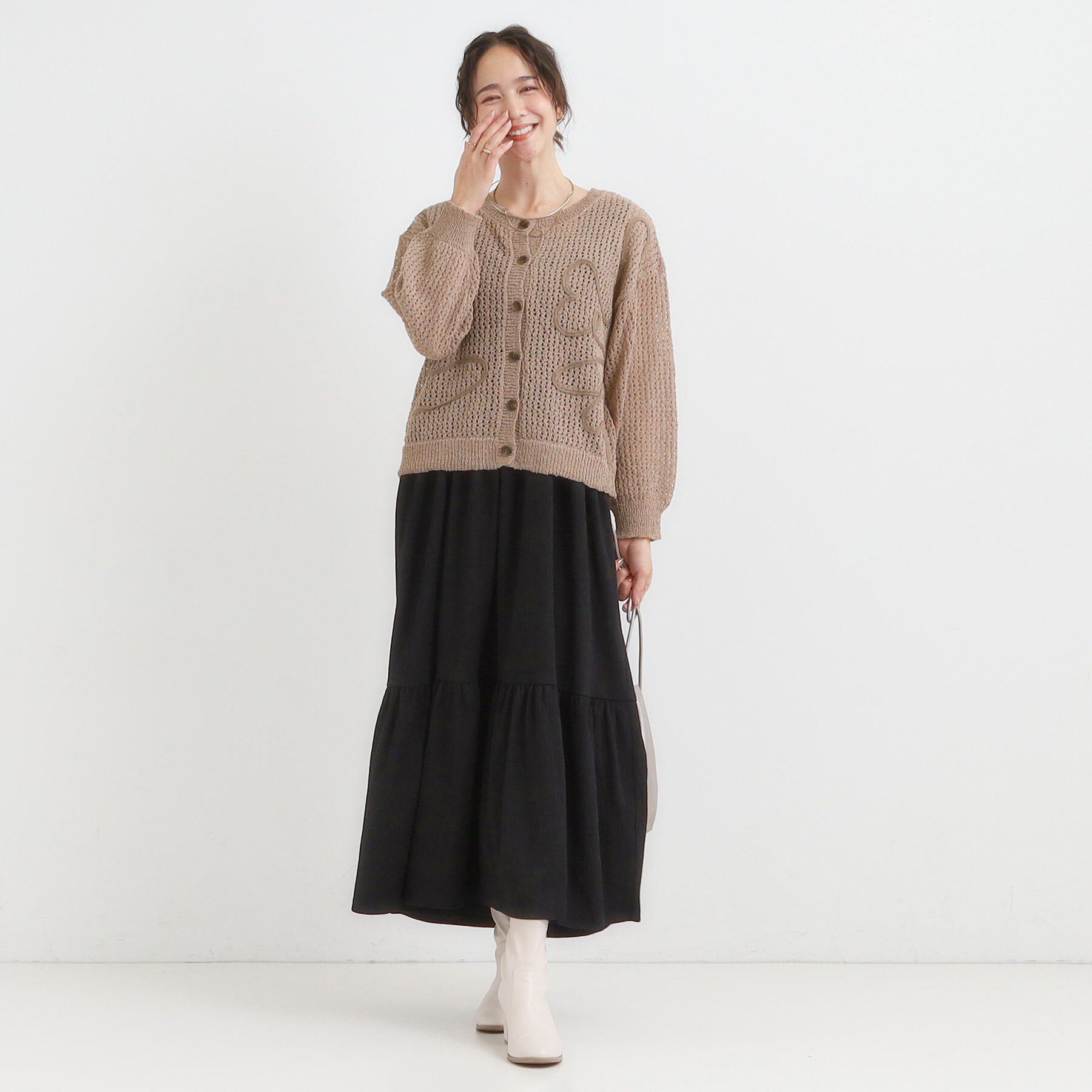 SHOO･LA･RUE「コード刺繍アソートメッシュカーディガン」|カーディガン|