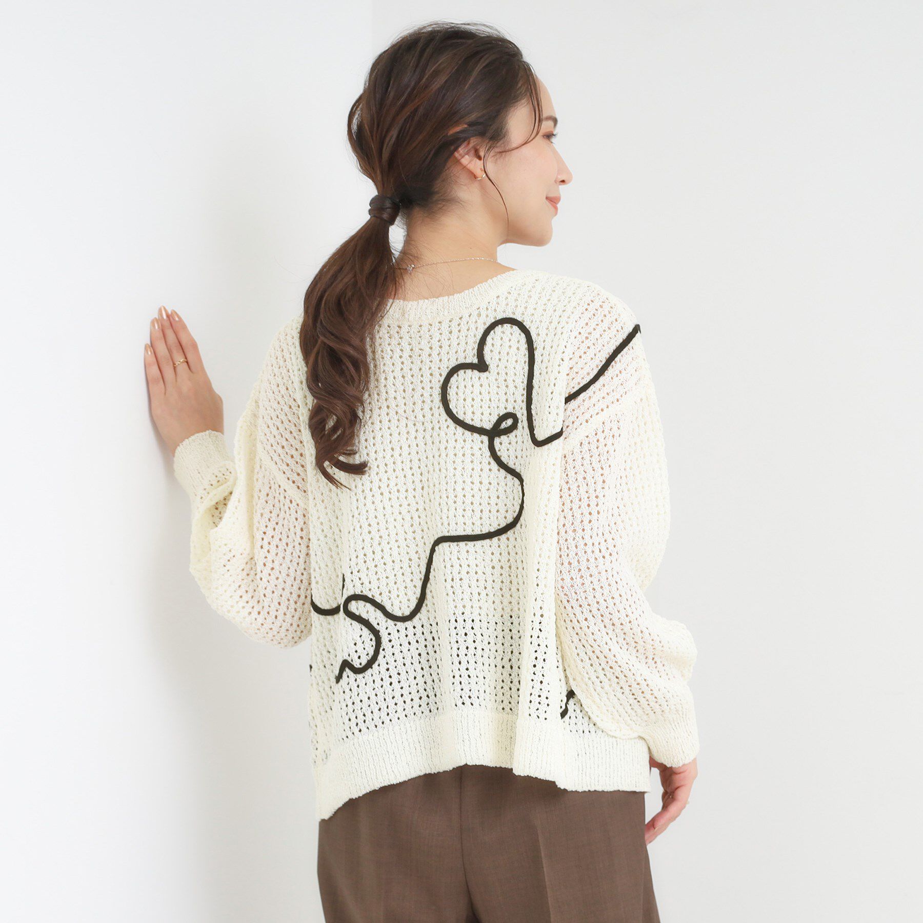 SHOO･LA･RUE「コード刺繍アソートメッシュカーディガン」|カーディガン|