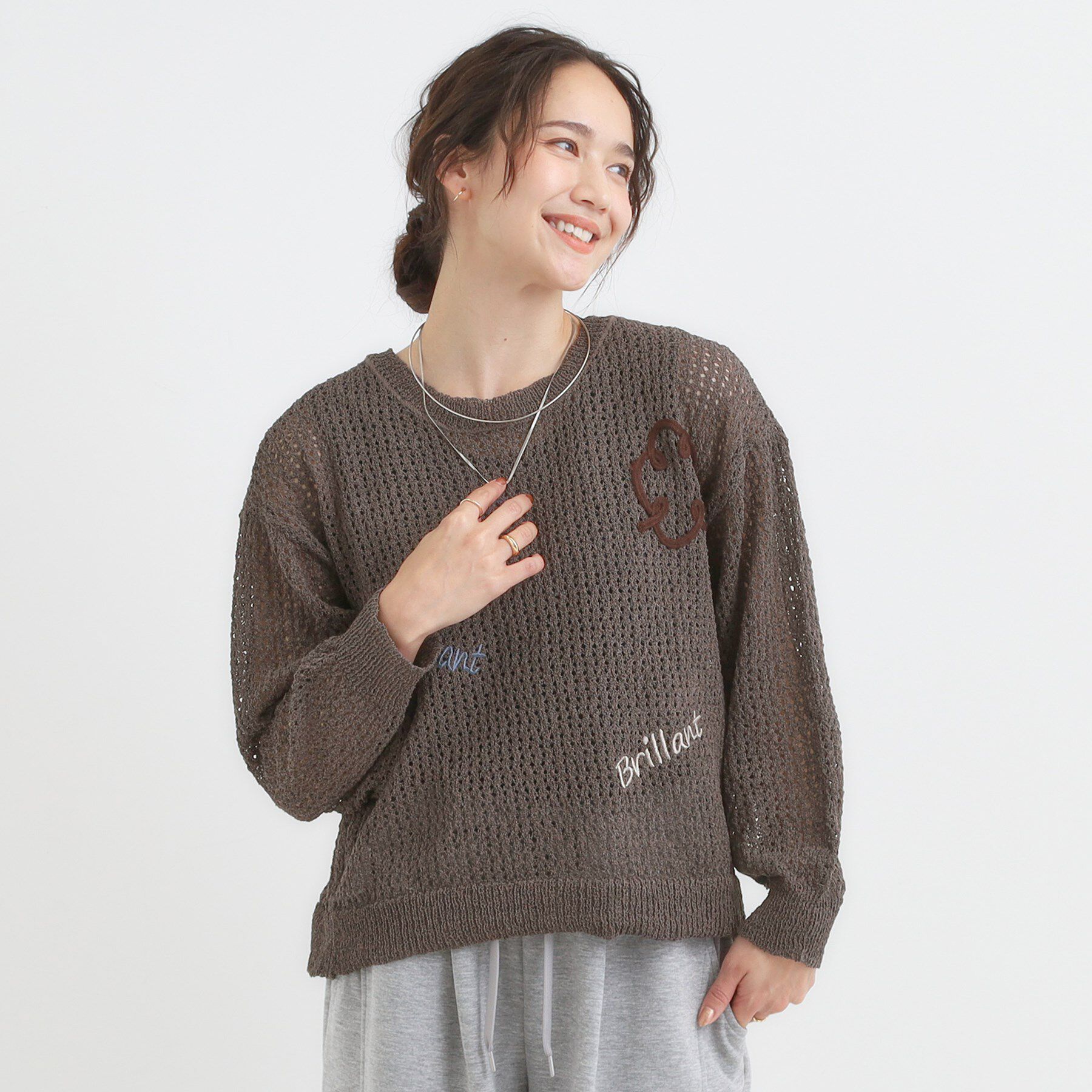 SHOO･LA･RUE「コード刺繍アソートメッシュカーディガン」|カーディガン|