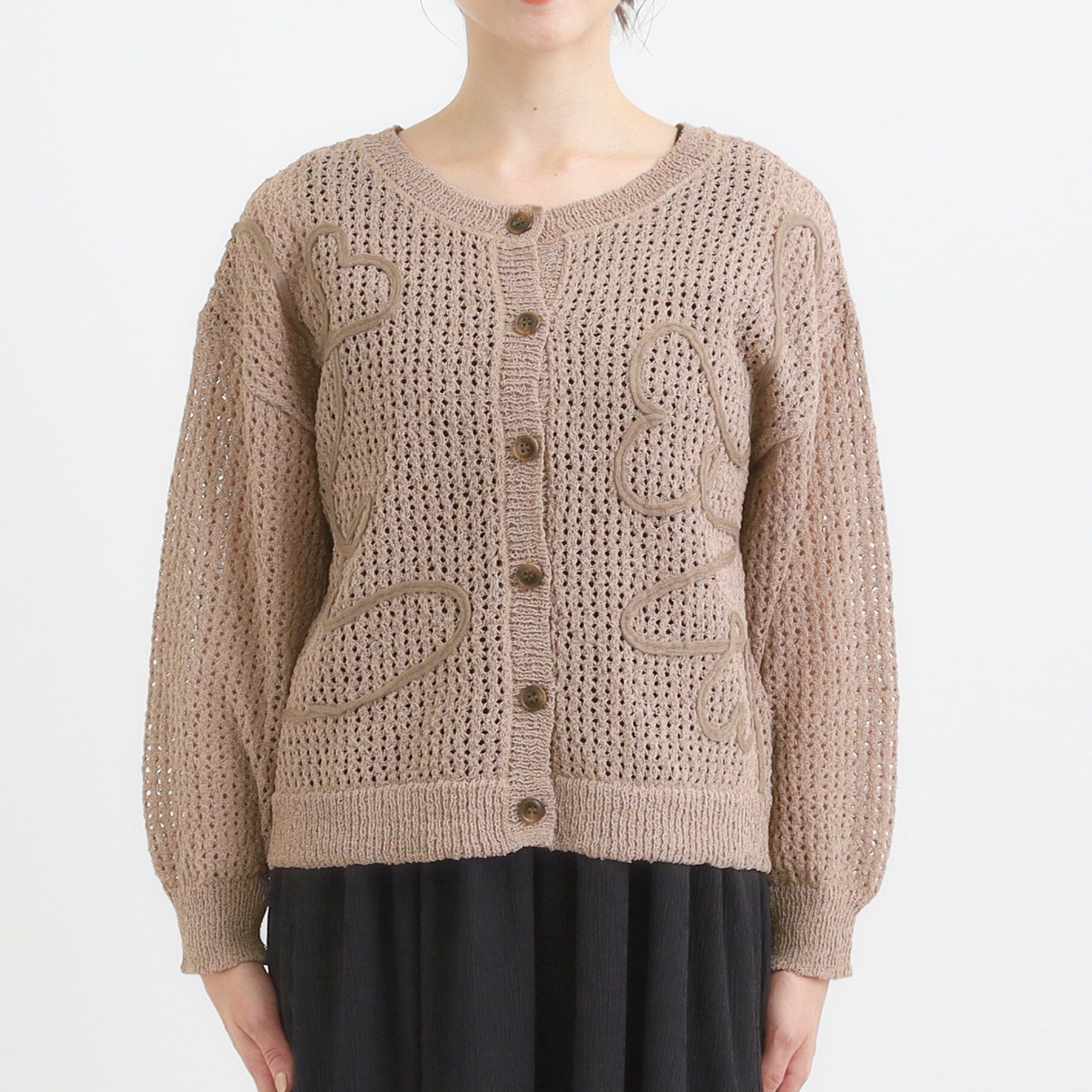 SHOO･LA･RUE「コード刺繍アソートメッシュカーディガン」|カーディガン|