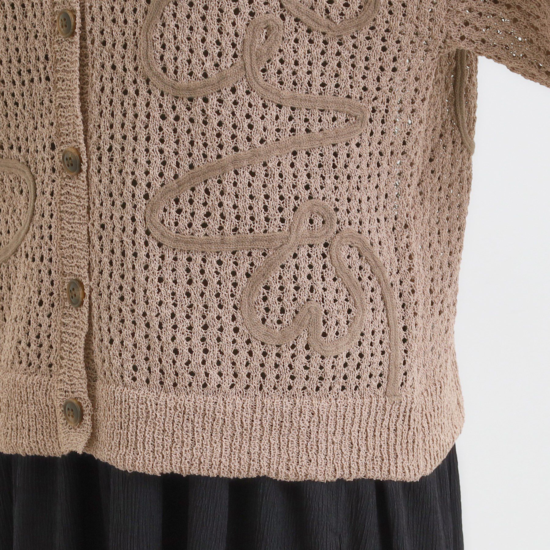 SHOO･LA･RUE「コード刺繍アソートメッシュカーディガン」|カーディガン|
