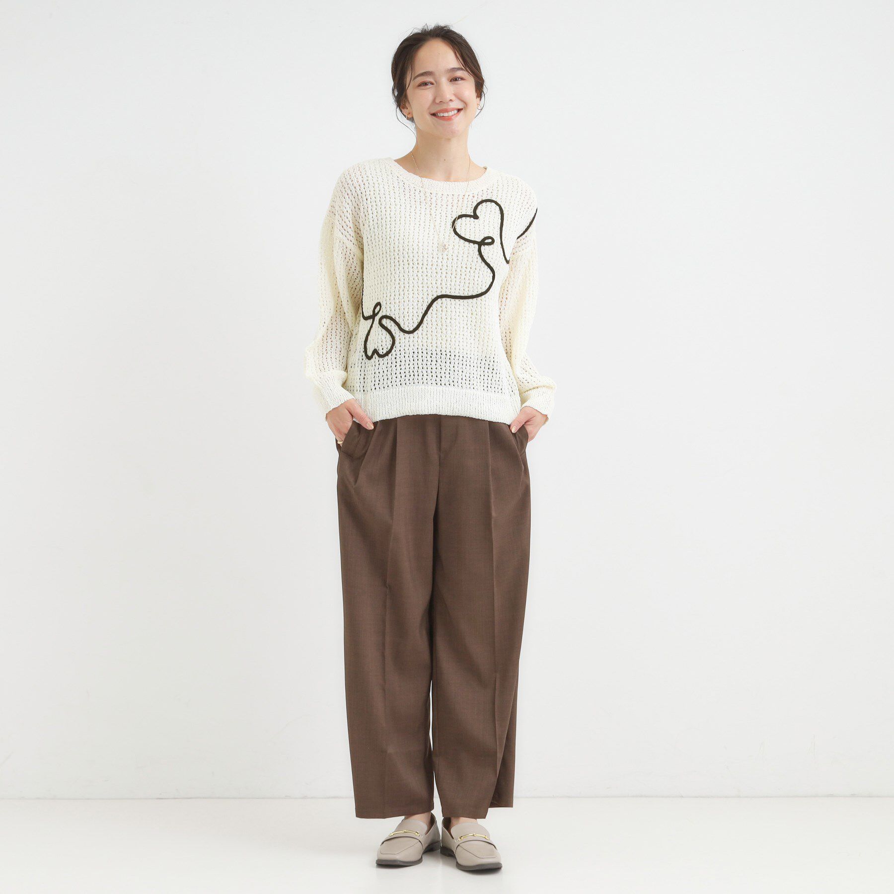 SHOO･LA･RUE「コード刺繍アソートメッシュカーディガン」|カーディガン|