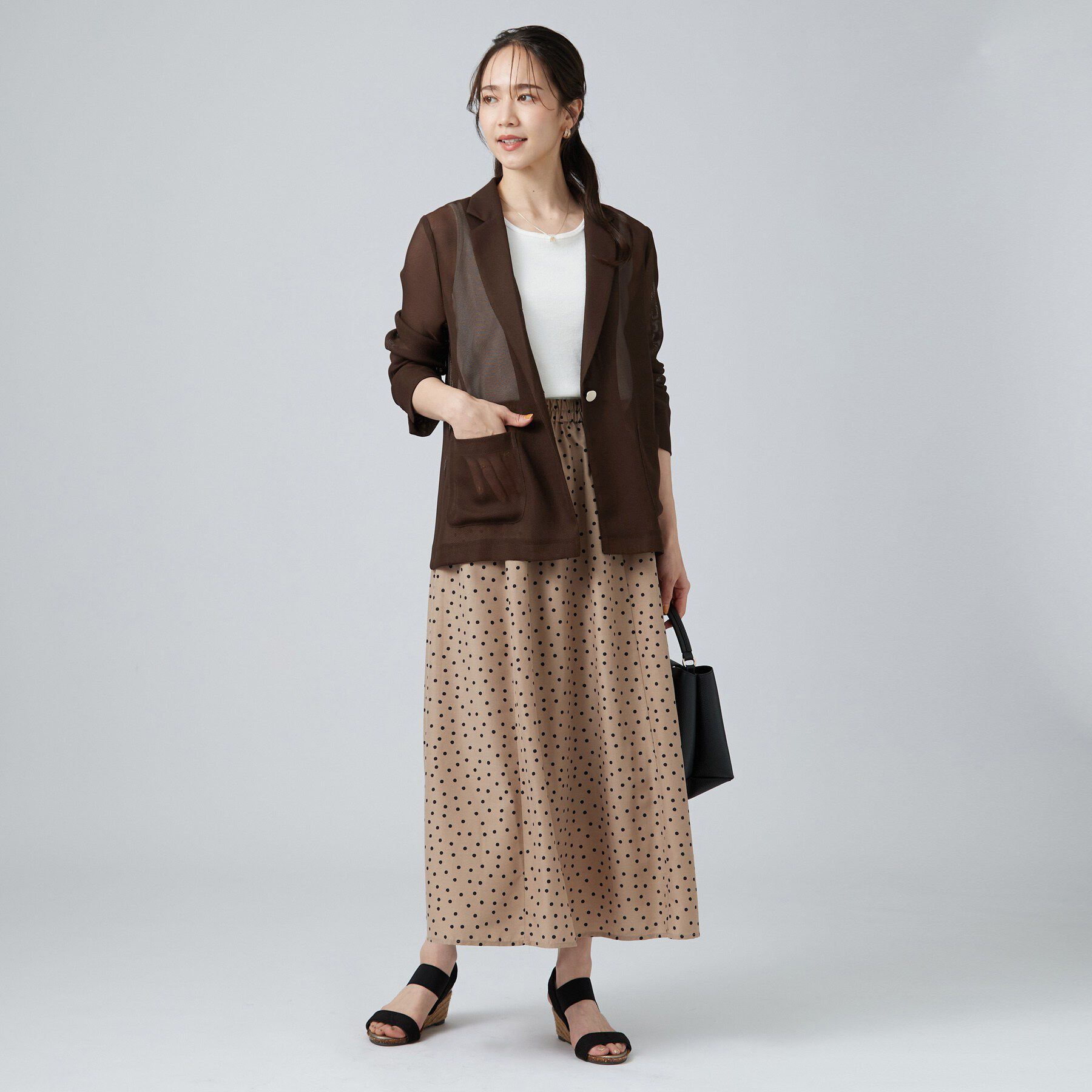 SHOO･LA･RUE「【通気性〇/セットアップ可/S-LL/洗濯機可】紫外線対策にも メッシュテーラードジャケット」|テーラードジャケット|