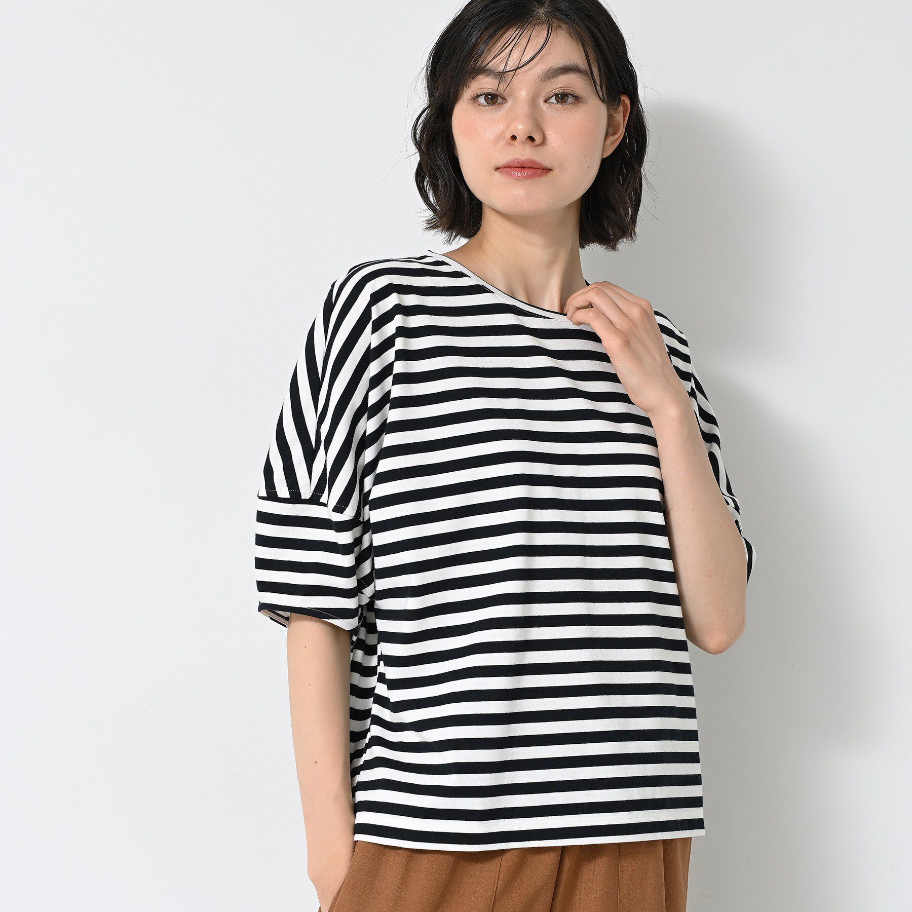 Dessin「【二の腕カバー／UVカット】ランタンスリーブカットソー」|Tシャツ・カットソー|