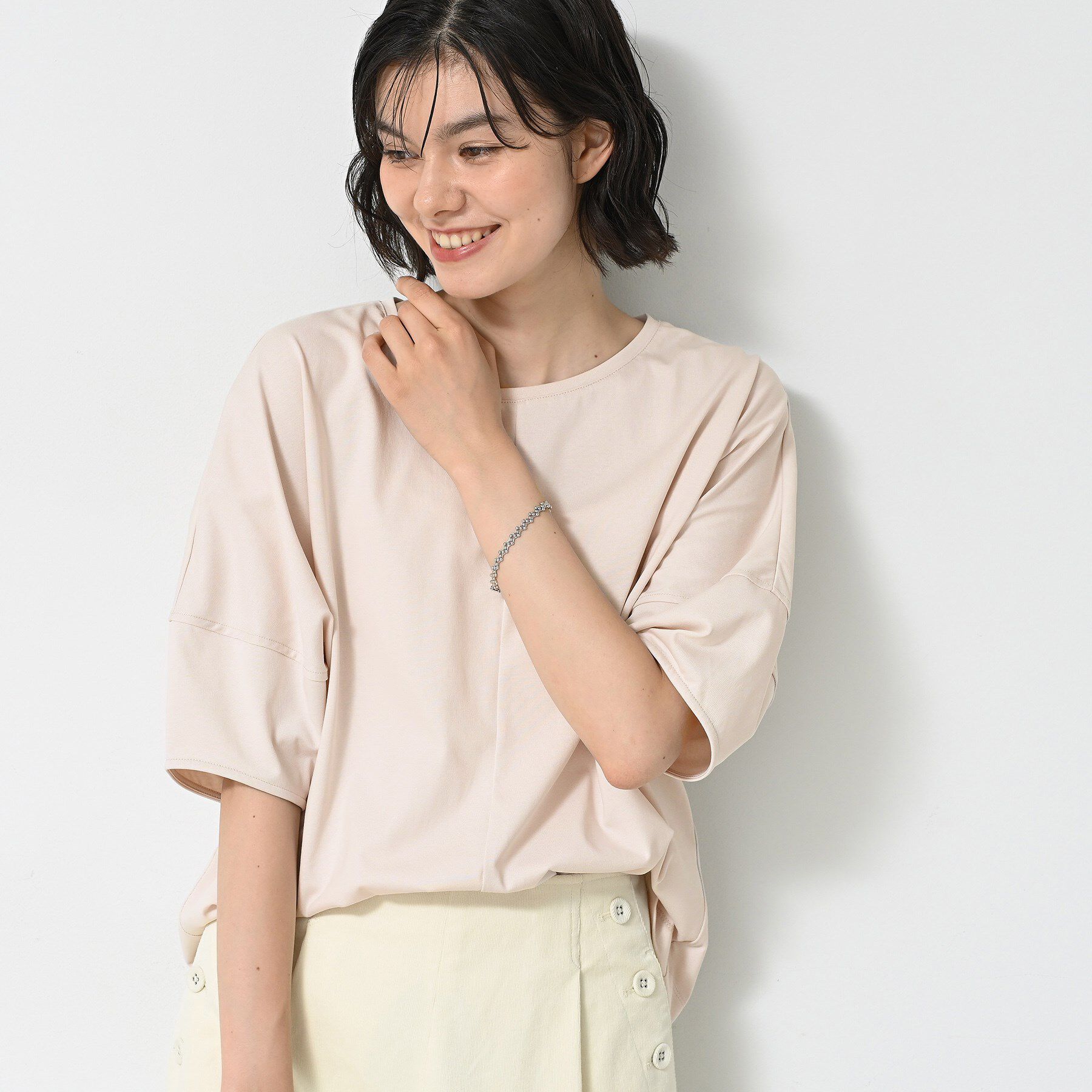 Dessin「【二の腕カバー／UVカット】ランタンスリーブカットソー」|Tシャツ・カットソー|