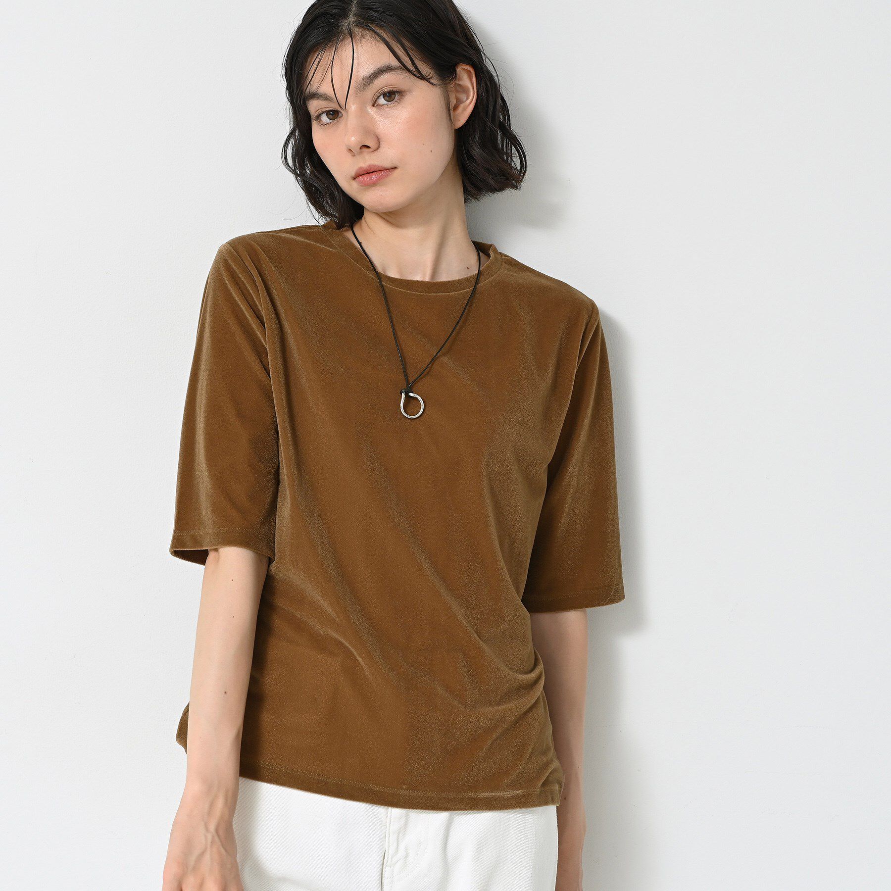 Dessin「【洗える】シアーベロアトップス」|Tシャツ・カットソー|