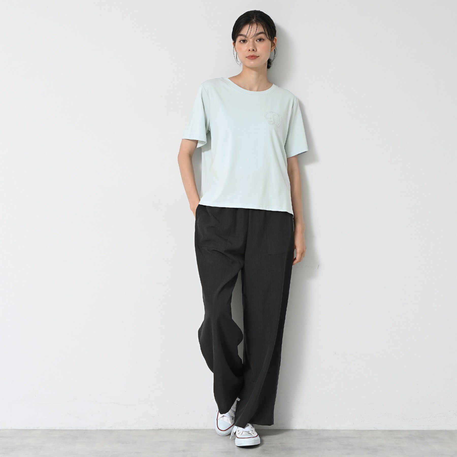 Dessin「【洗える】チュール刺繍Tシャツ」|Tシャツ・カットソー|