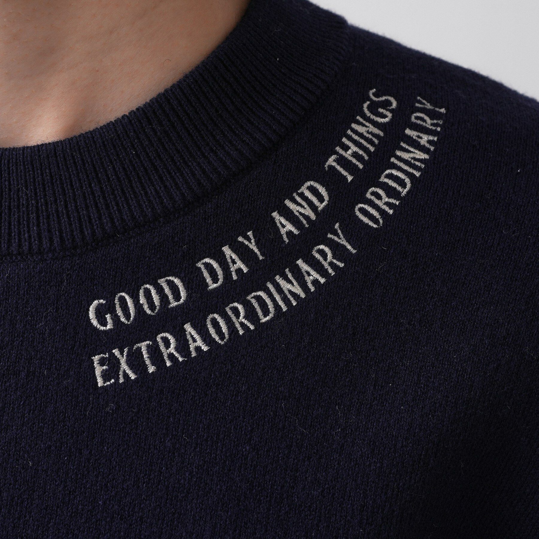 Dessin「【ユニセックス/洗える】ロゴ刺繍入りコットンジャカード」|ニット・セーター|