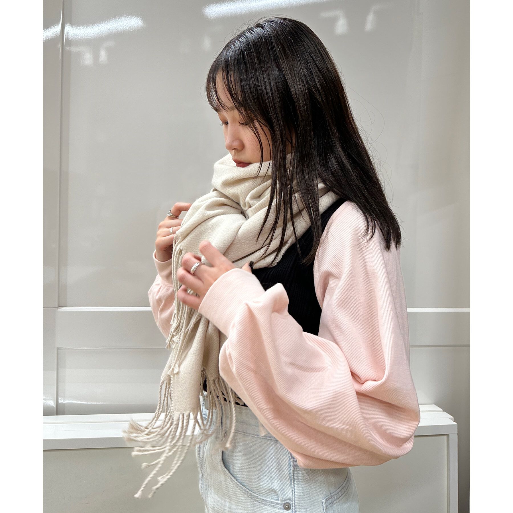 Ober Tashe「洗えるシンプルカラーストール 累計販売約5000枚【防寒／マフラー／無地／ギフト】」|ストール|