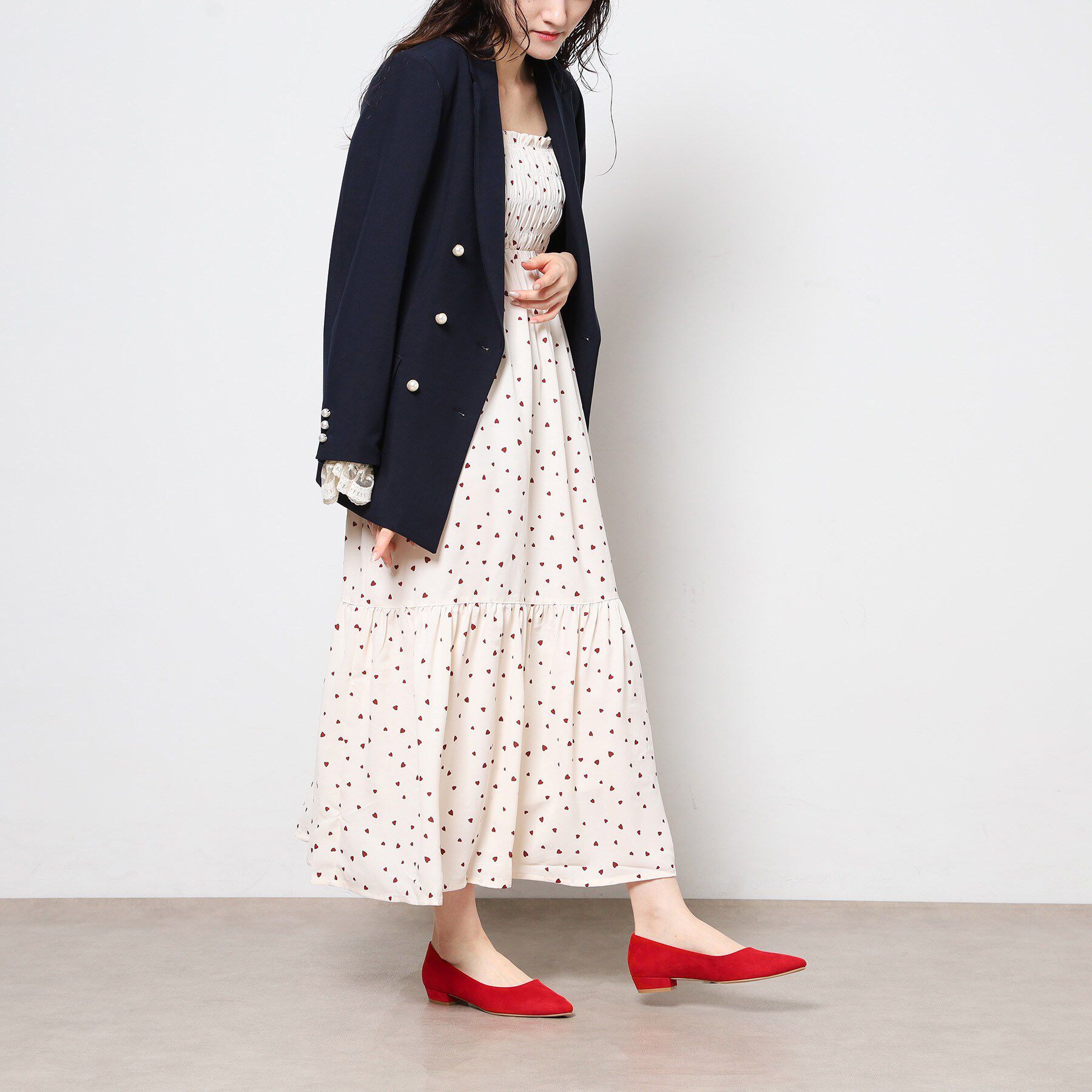 ESPERANZA「《定番》晴雨兼用クッションフラットパンプス」|パンプス|