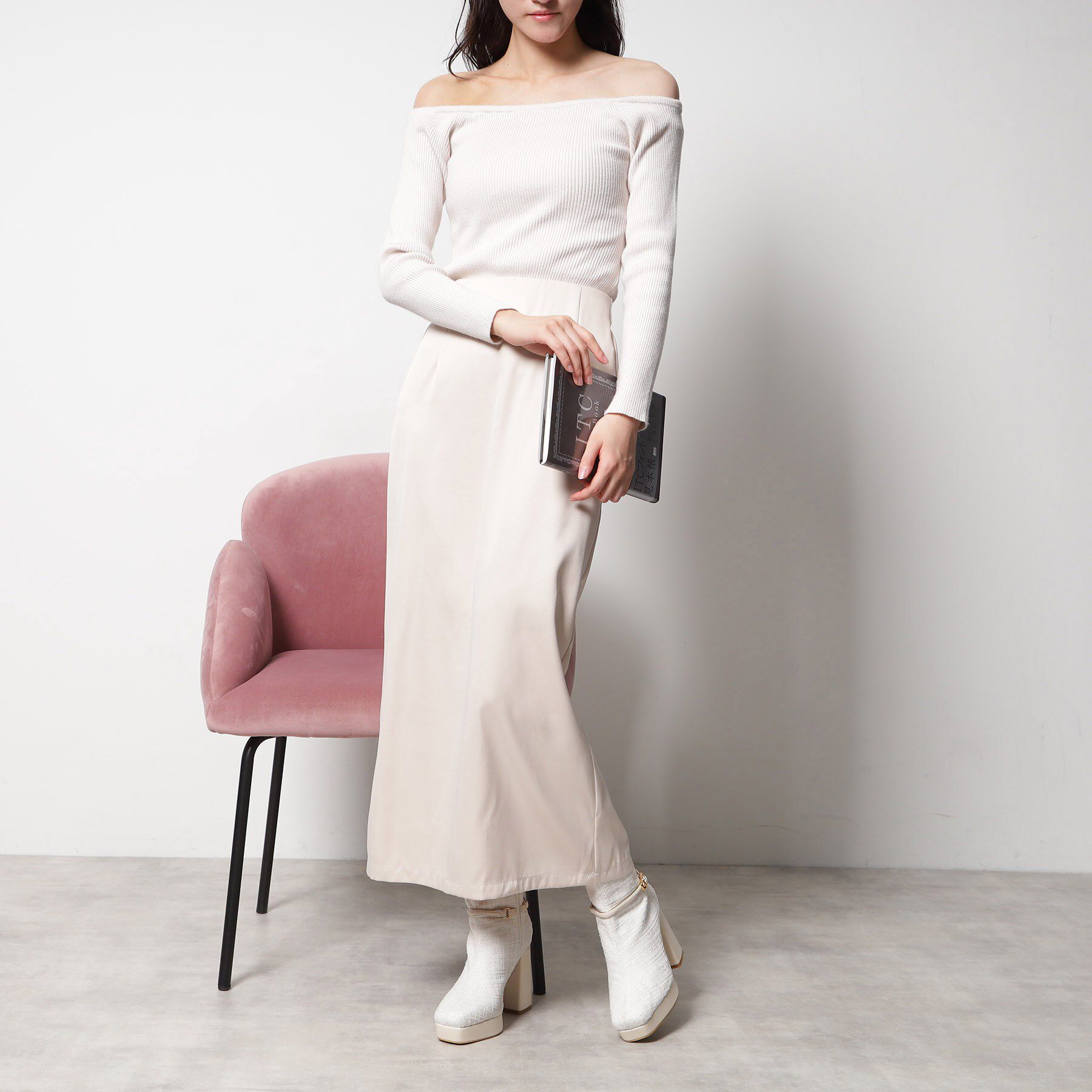 ESPERANZA「【EC先行販売】スクエアツイードショートブーツ」|ショートブーツ|
