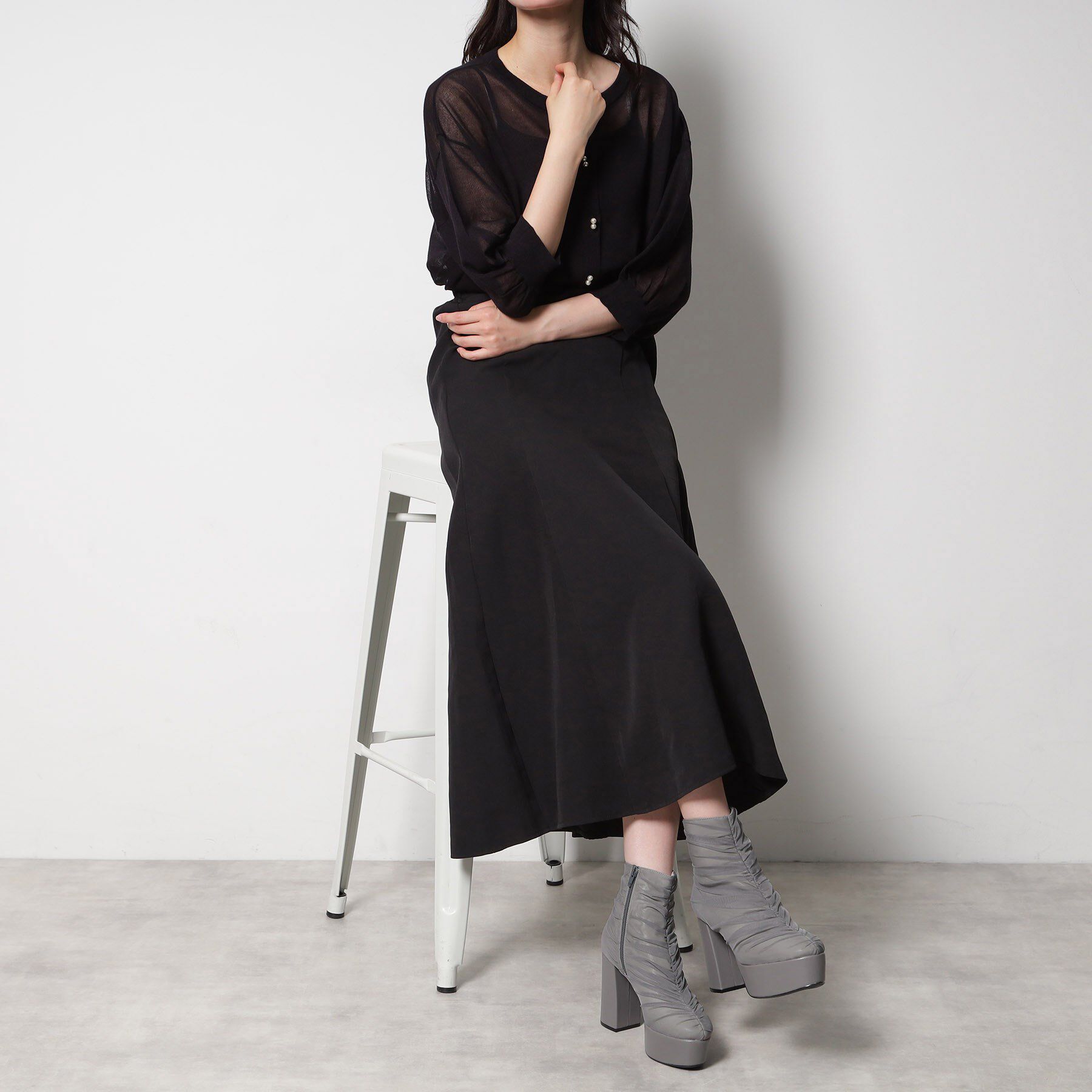 ESPERANZA「【ラク盛り／ショートブーツ】リピーター続出／脚長美脚 厚底シャーリングブーツ」|ショートブーツ|